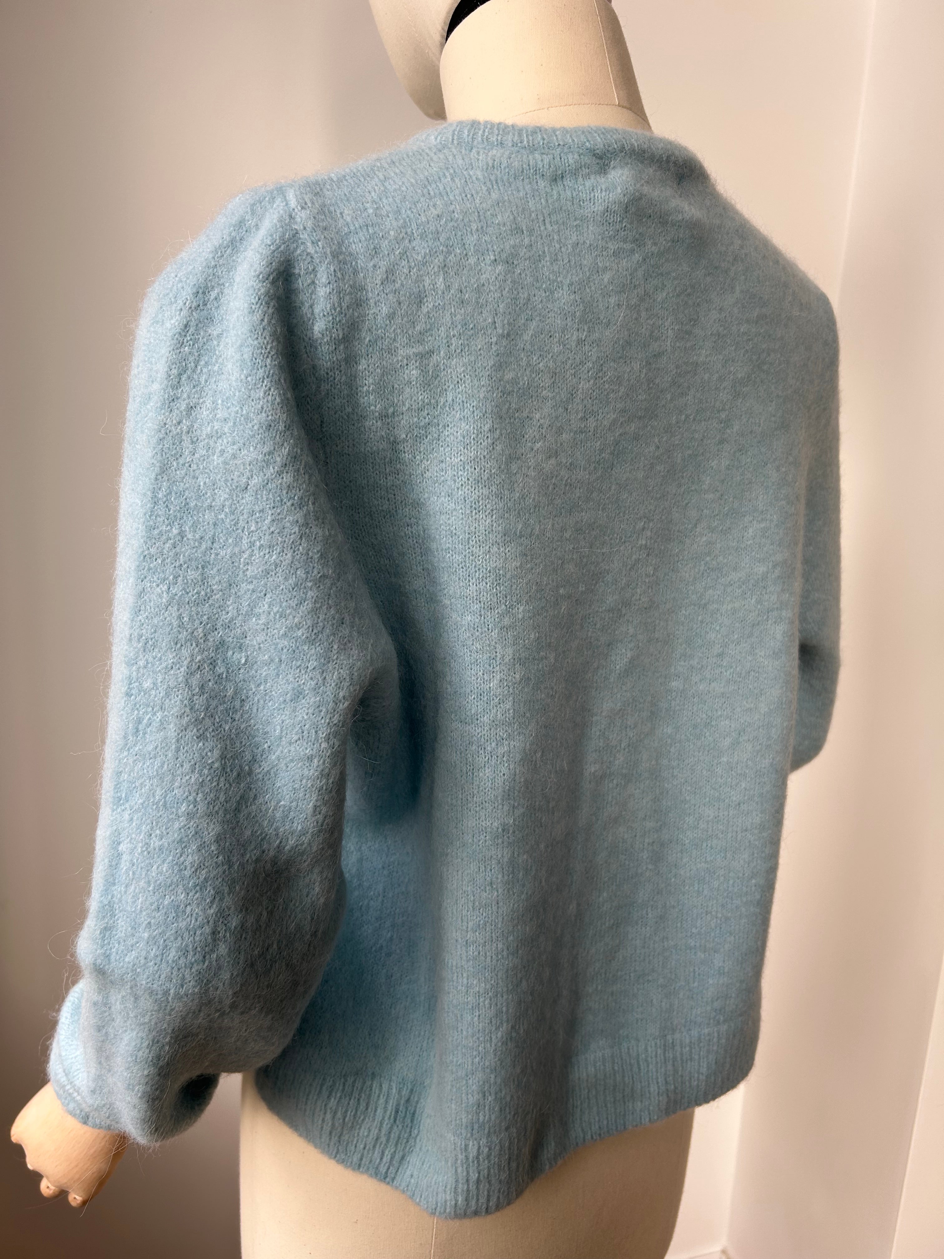 Strickjacke Cardigan - Eisblau