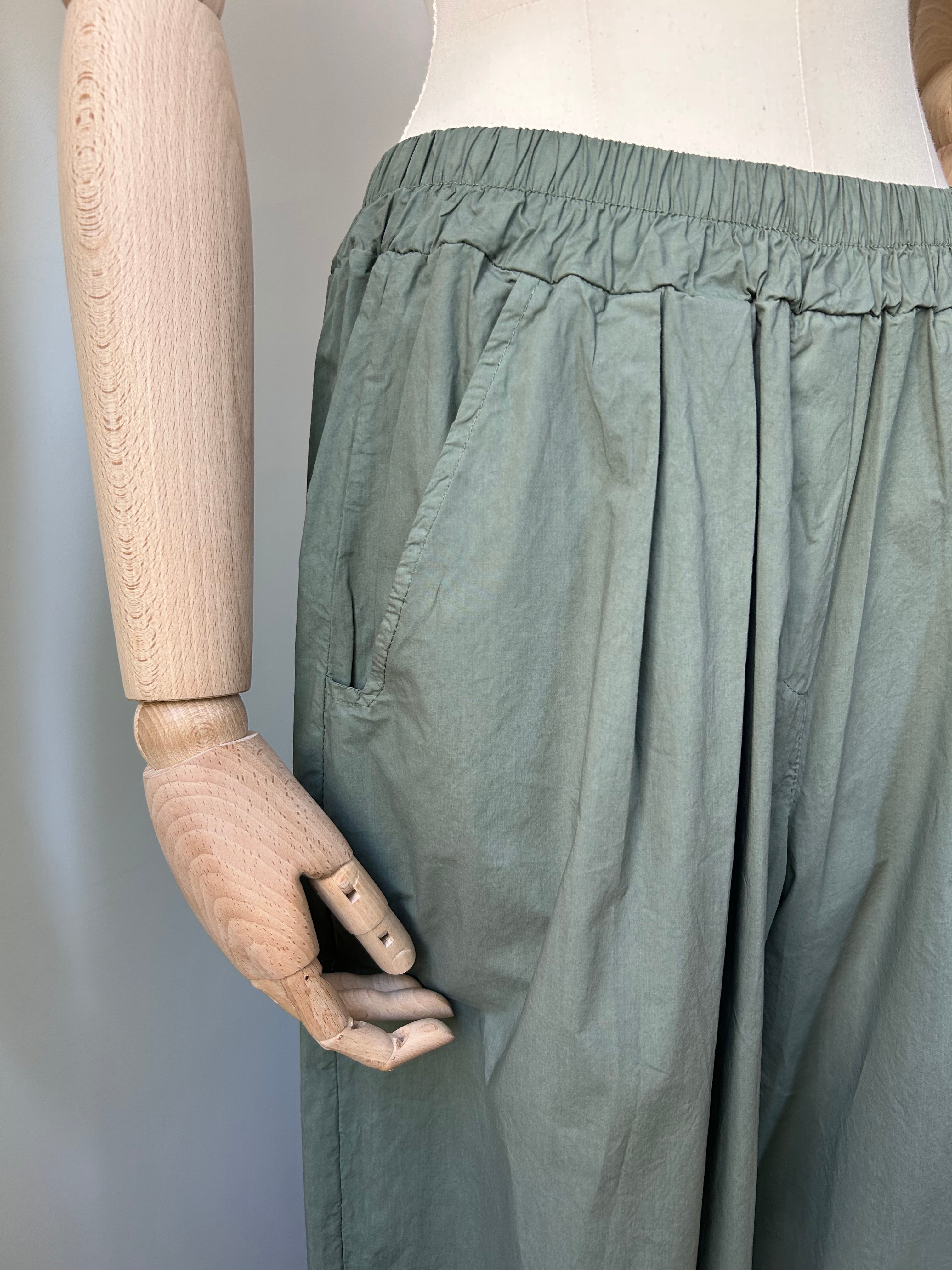 Leichte Culotte Palazzo-Hose - khaki