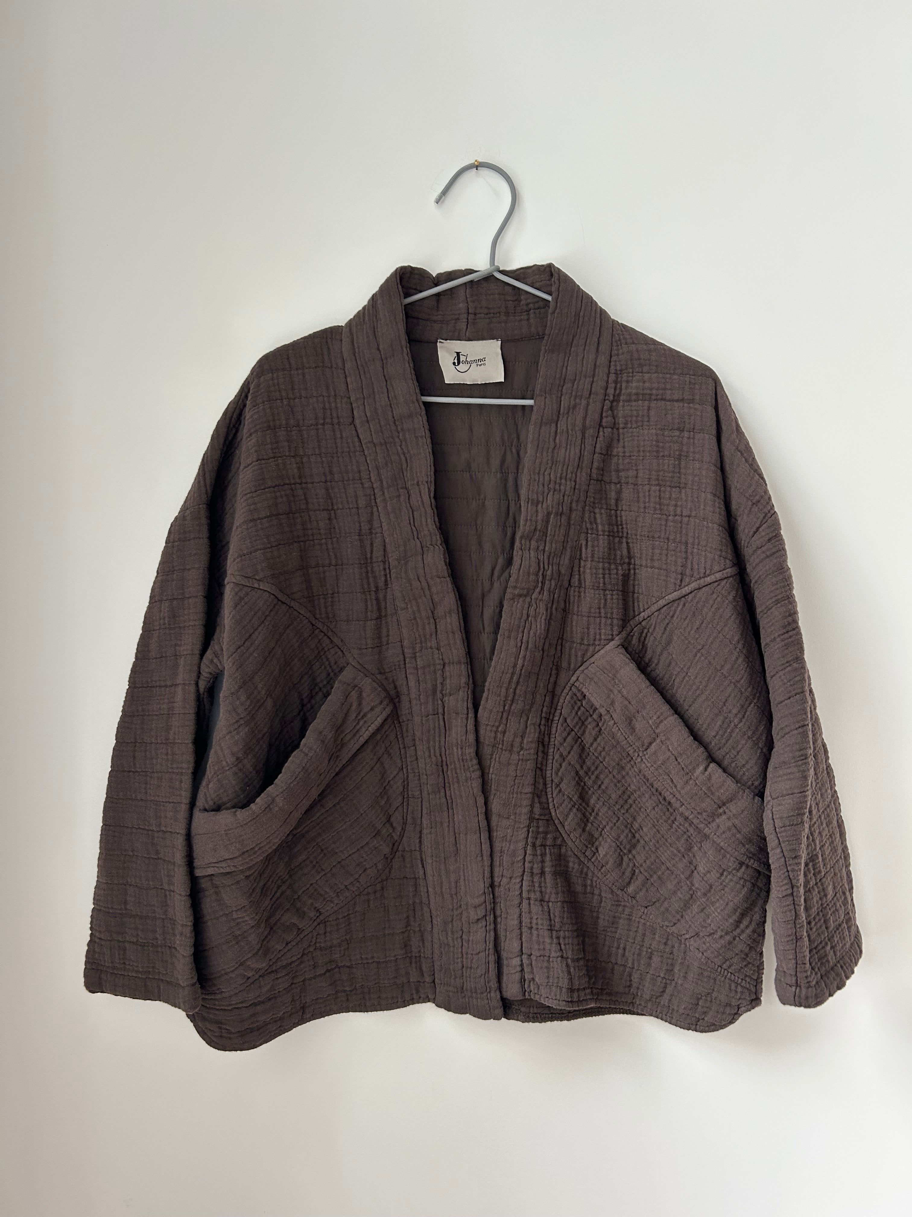 Kimono-Jacke - dunkelbraun