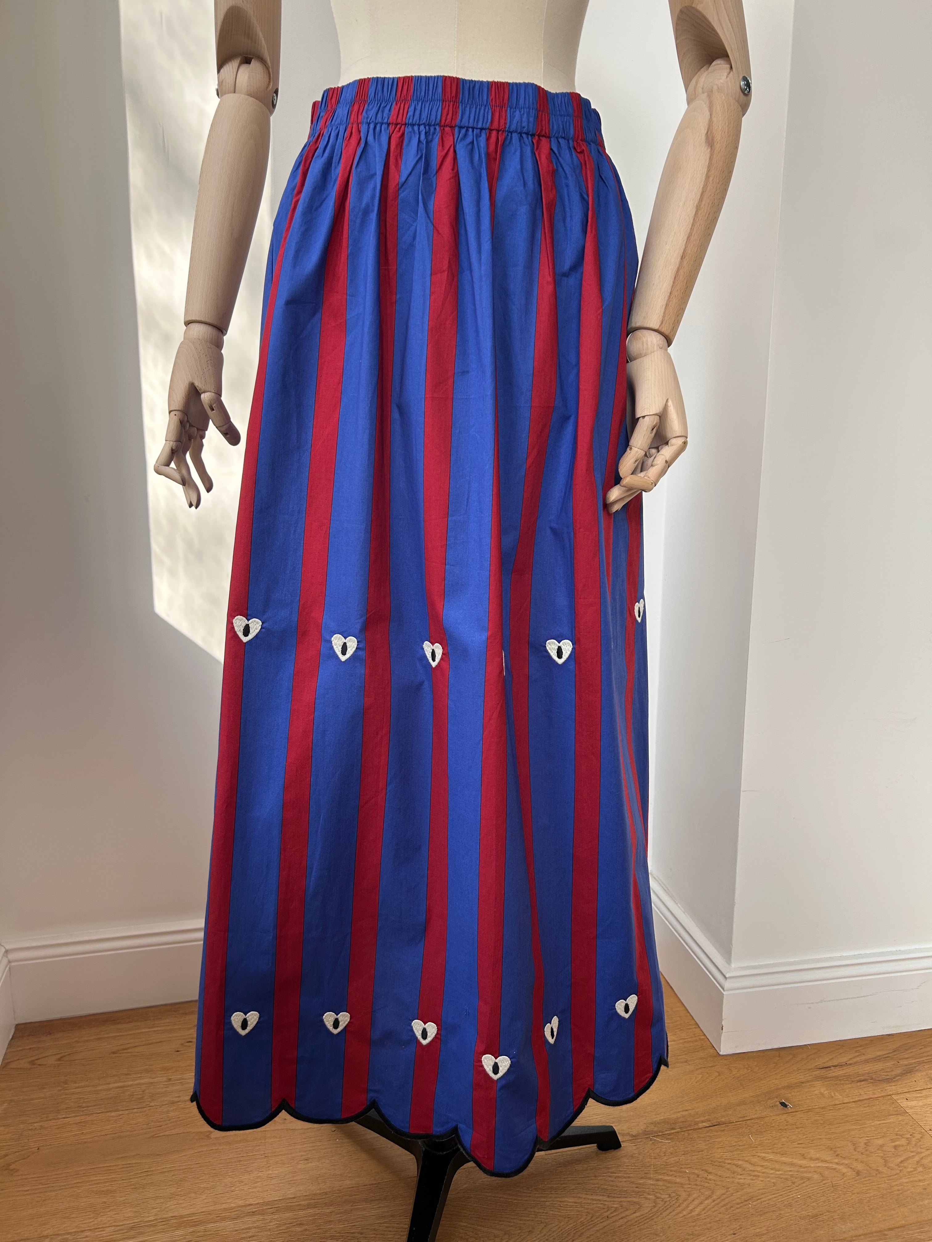 Rock mit Streifen - blau & rot