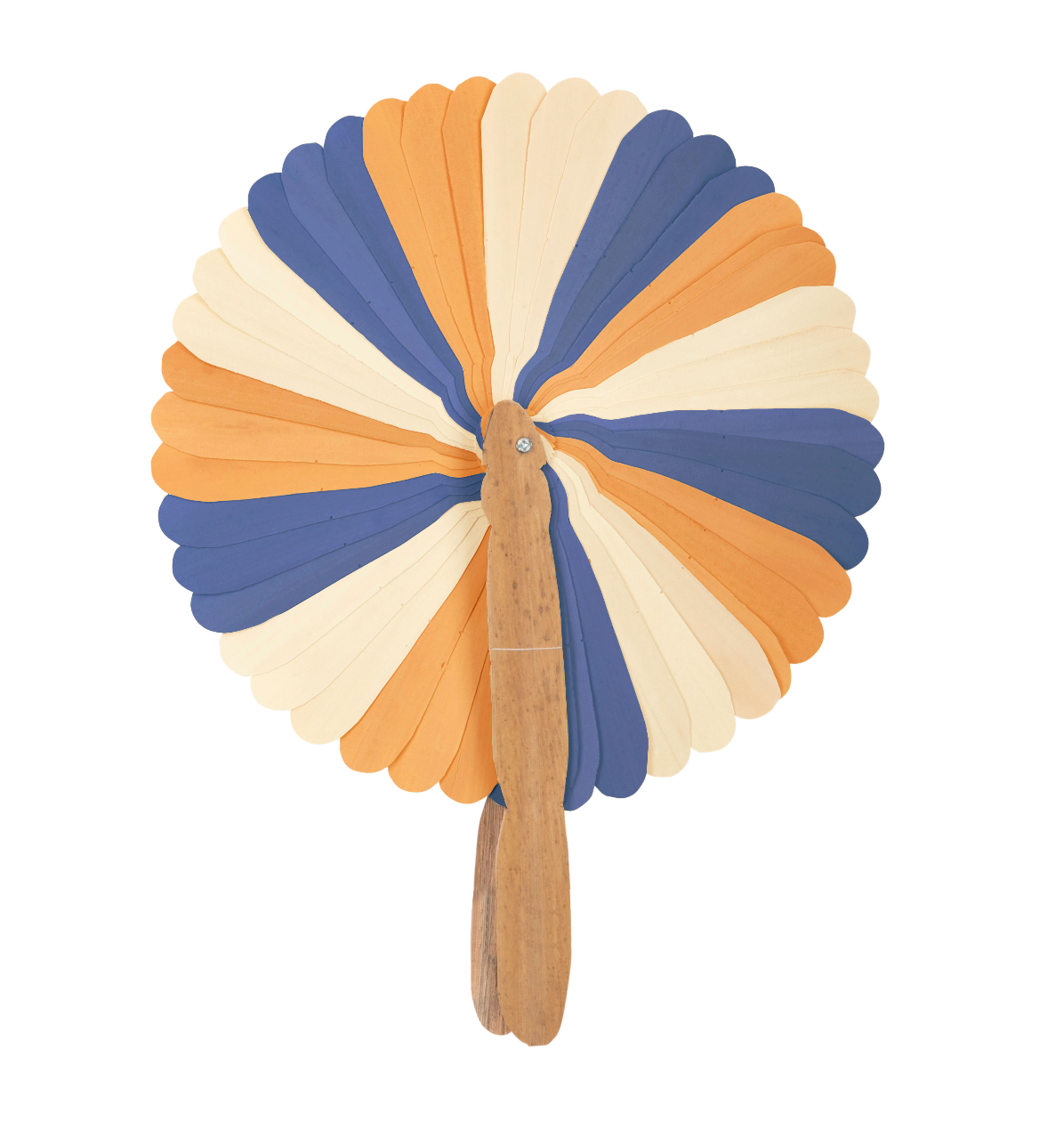 Palmblatt-Fächer Kep - Natur, Indigo & Orange