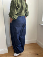 Warme Culotte Palazzo-Hose - Dark Denim