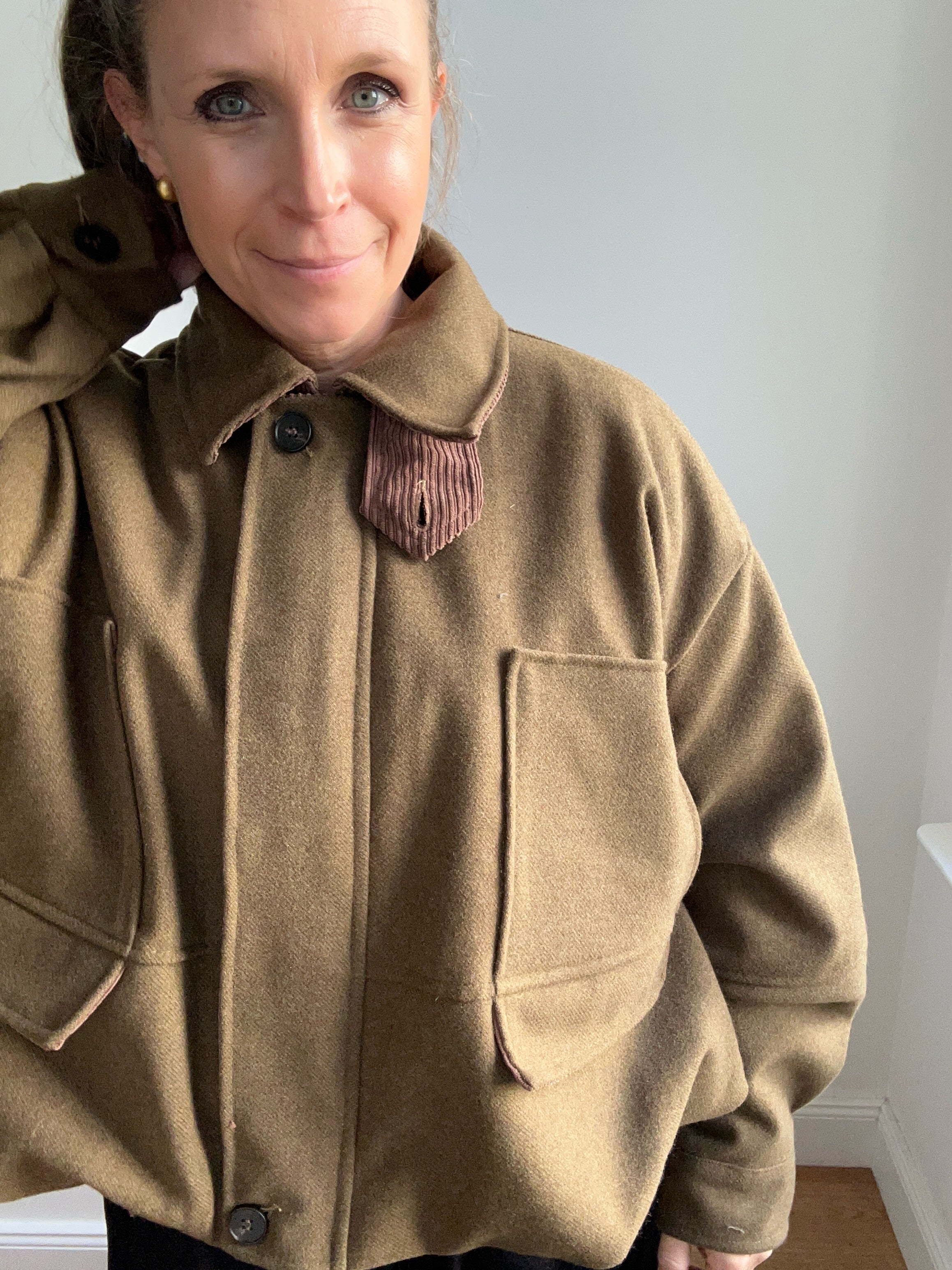 Warme Jacke mit Volumen - agave