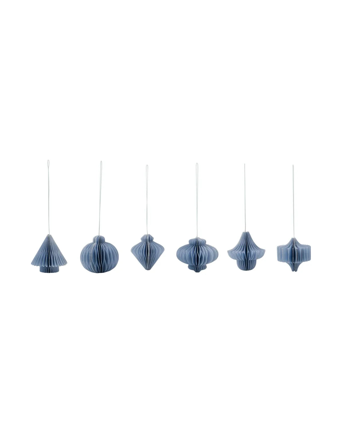 Papierornamente Comb - Hellblau (6er-Set)