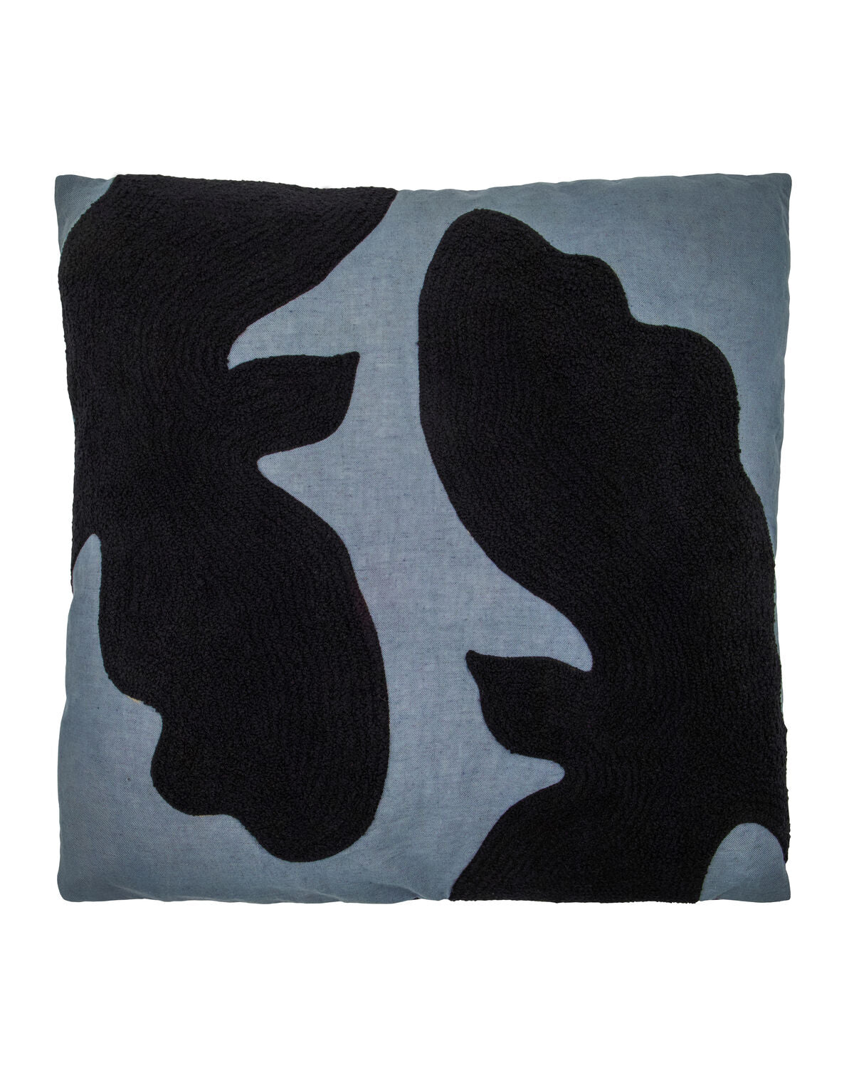 Kissen Miki - Ägäisblau/Schwarz (50 x 50 cm)