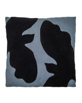 Kissen Miki - Ägäisblau/Schwarz (50 x 50 cm)