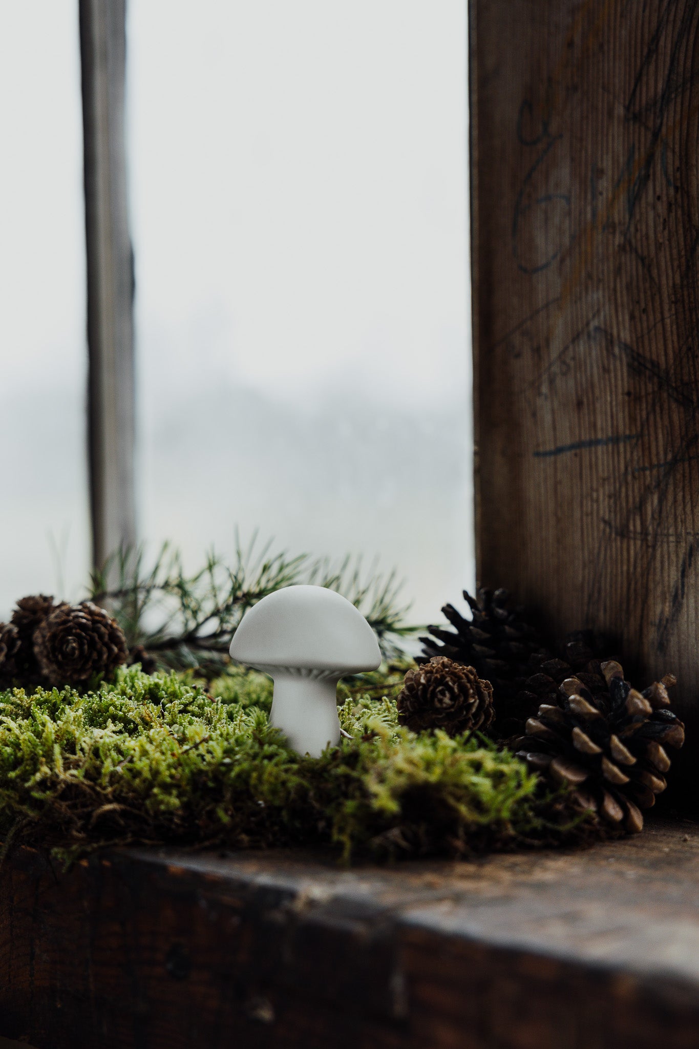 Deko-Pilz Bovik - weiß