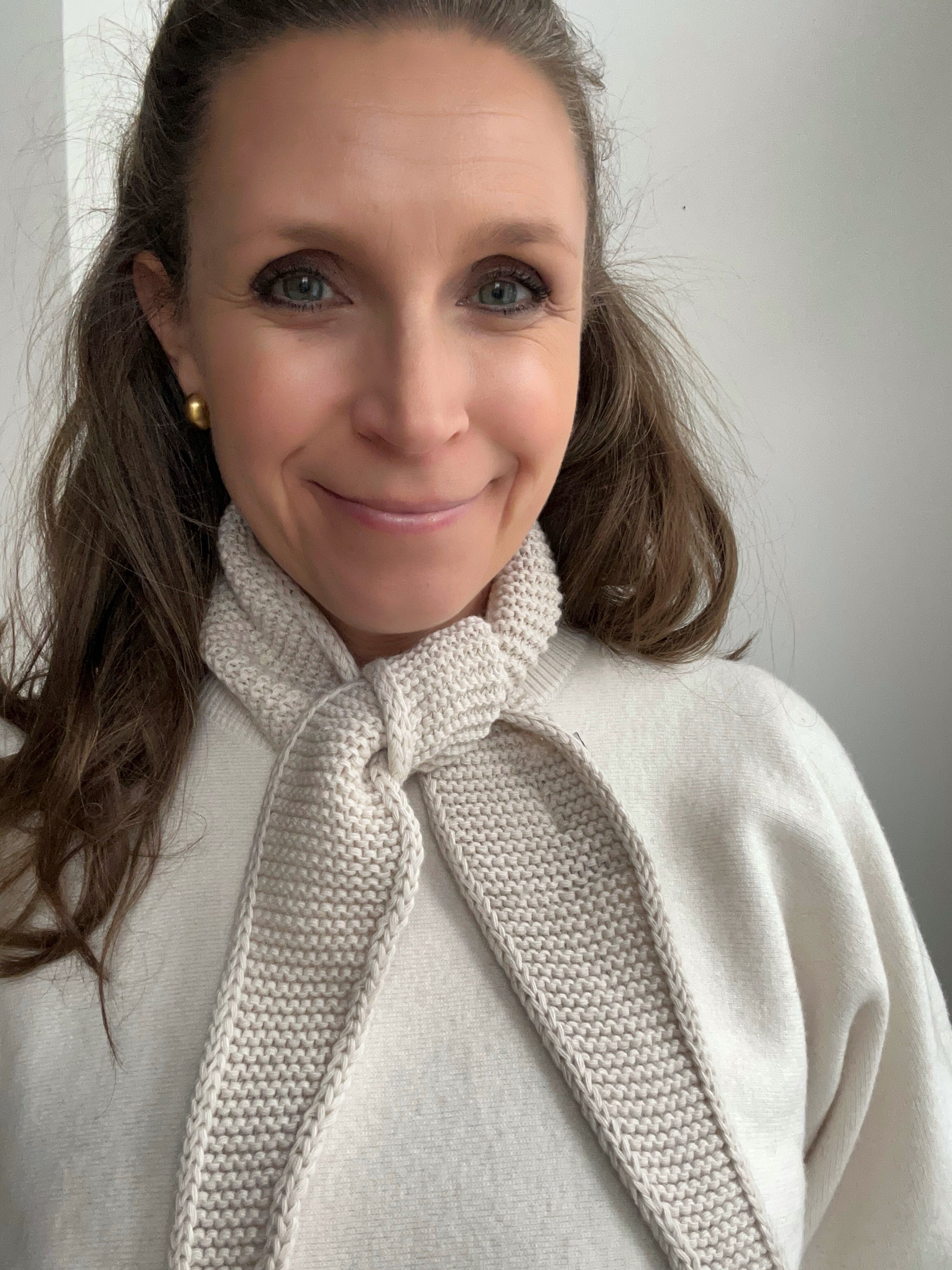 gestrickter Sophie-Schal - creme