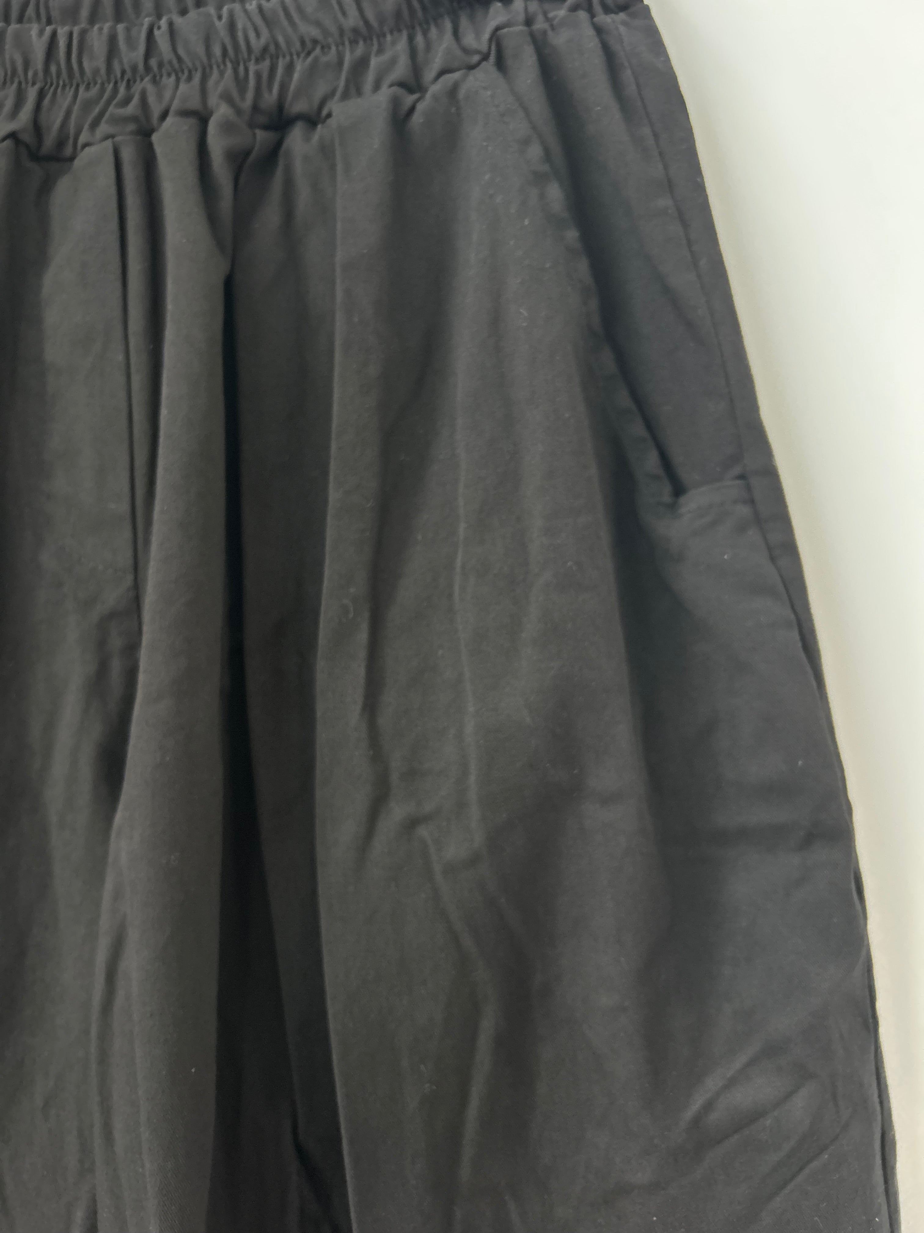 Warme Culotte Palazzo-Hose - schwarz