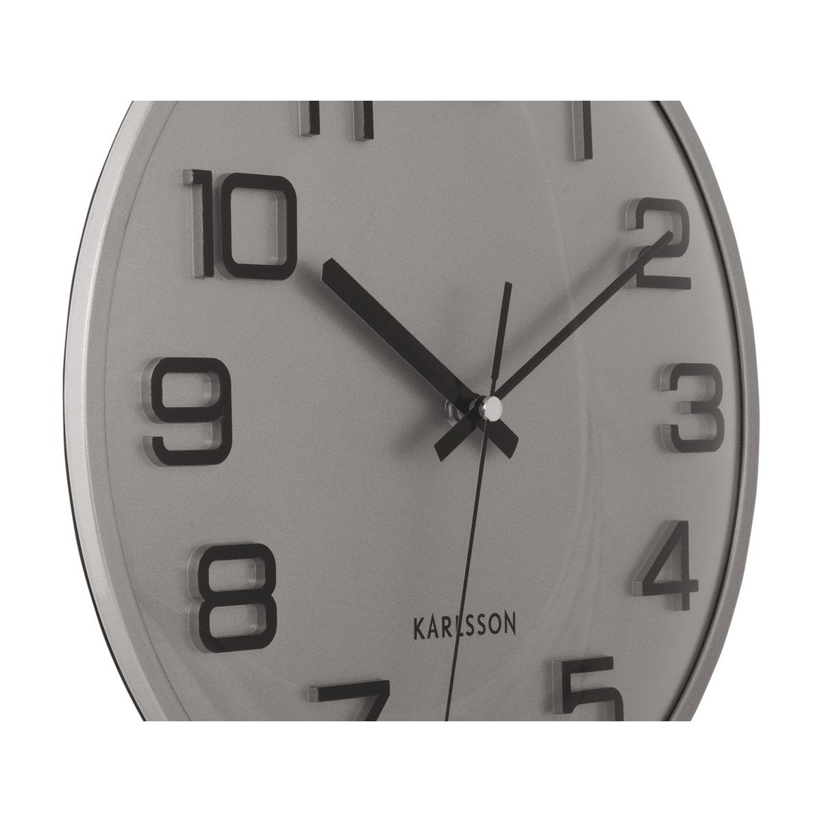 Wanduhr 3D-Zahlen - Silber