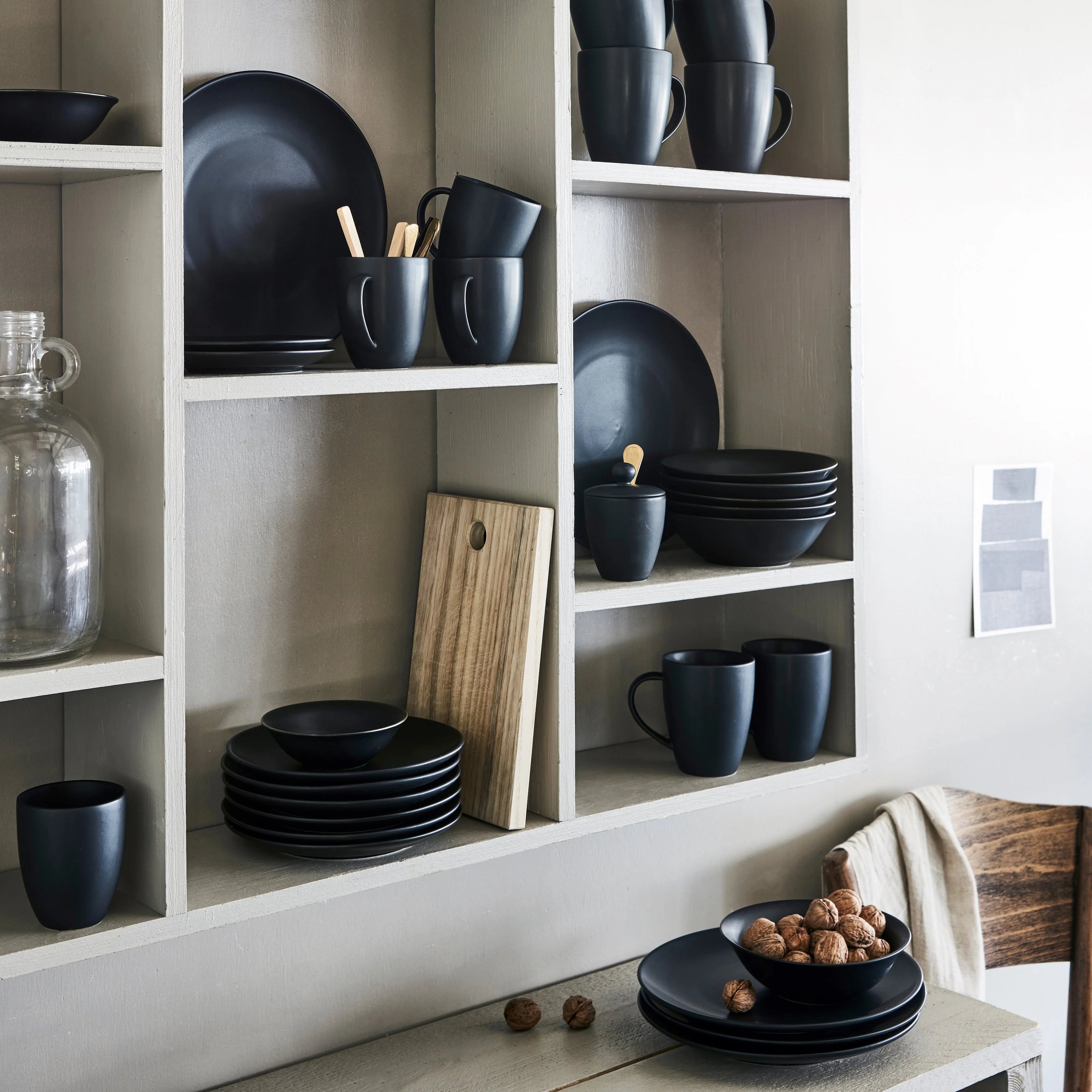 Geschirr-Set 16 Teile  Raw Matt Black
