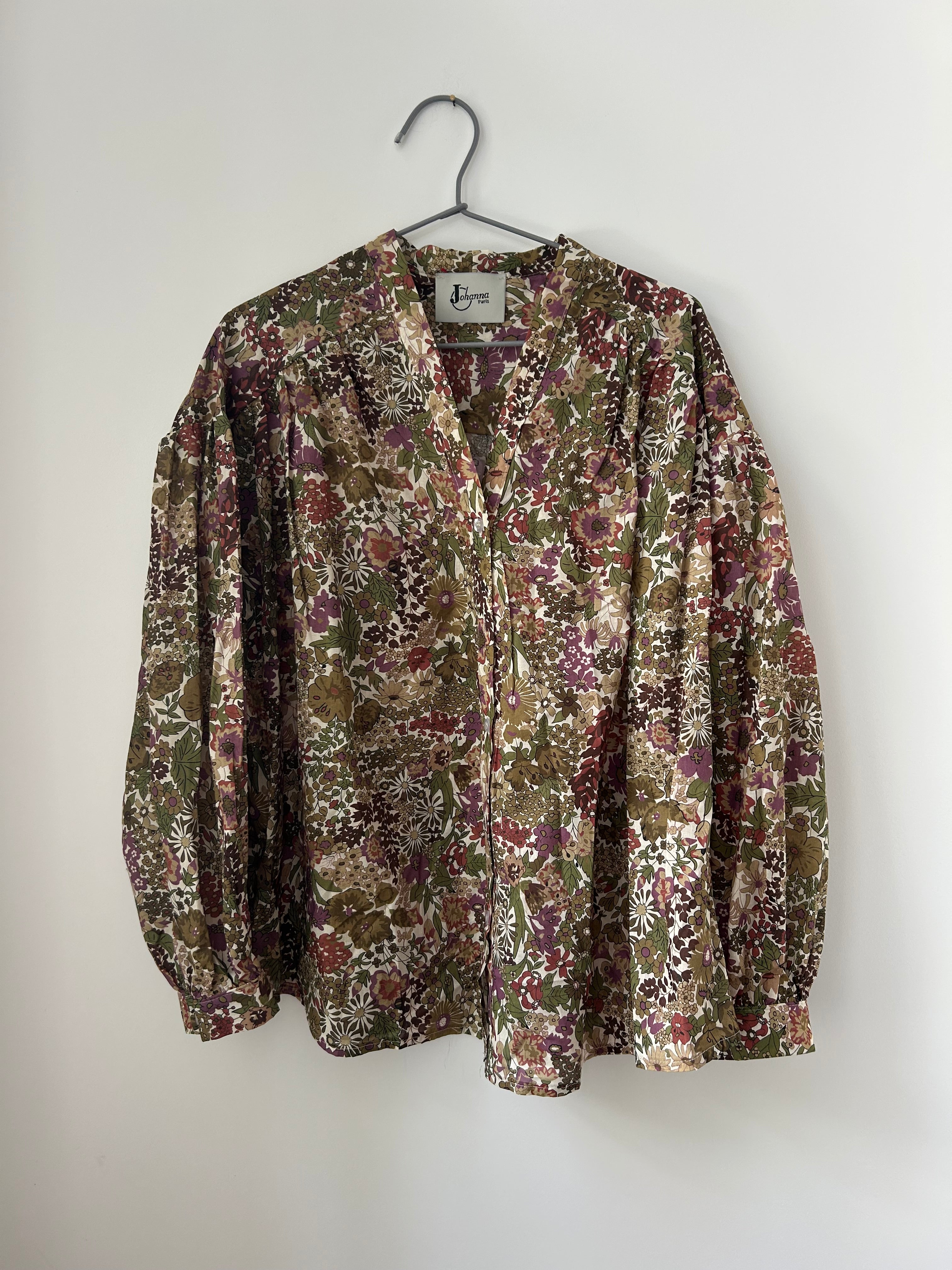 Langarmbluse mit Blumenmuster - rosa