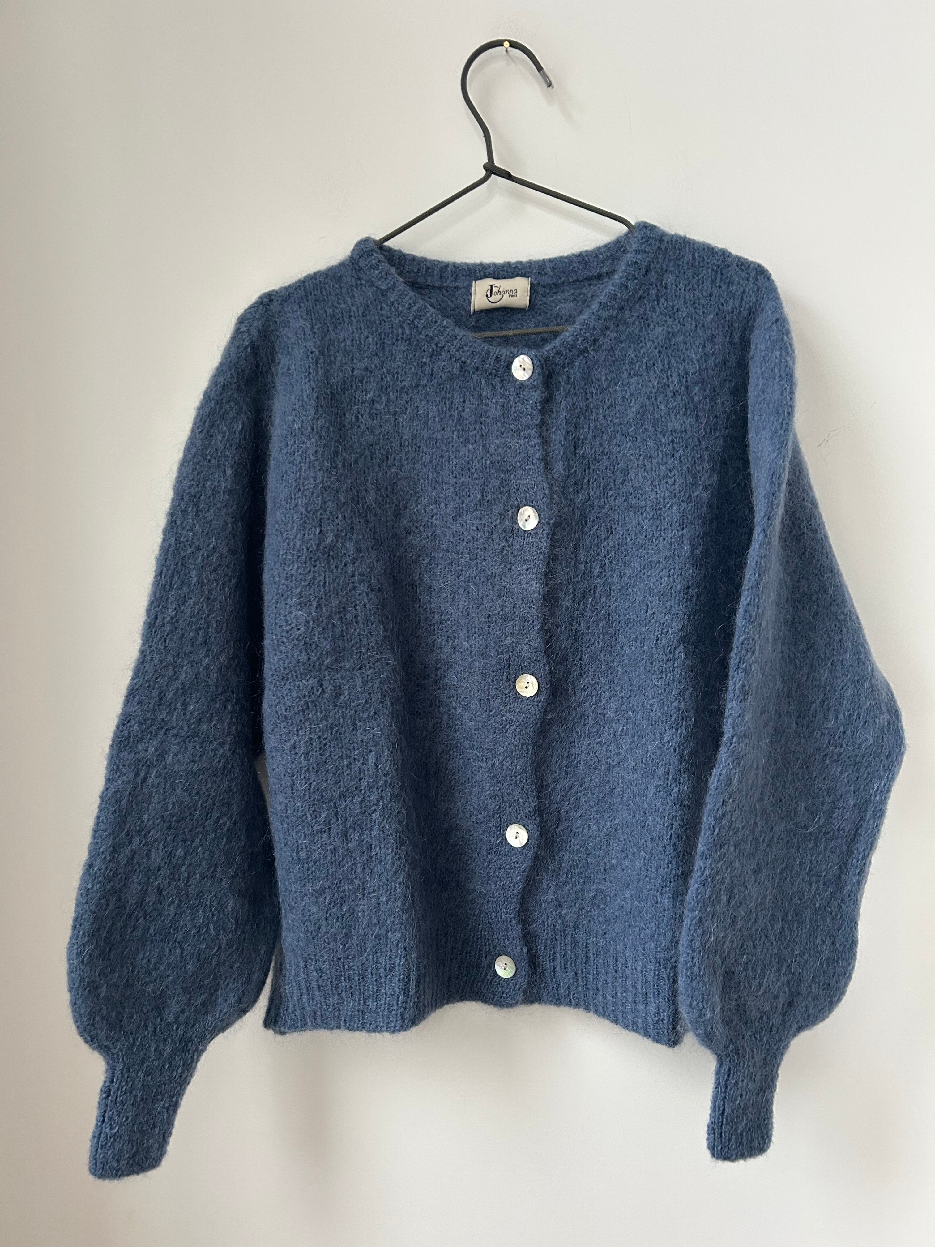 Strickjacke Cardigan - graublau