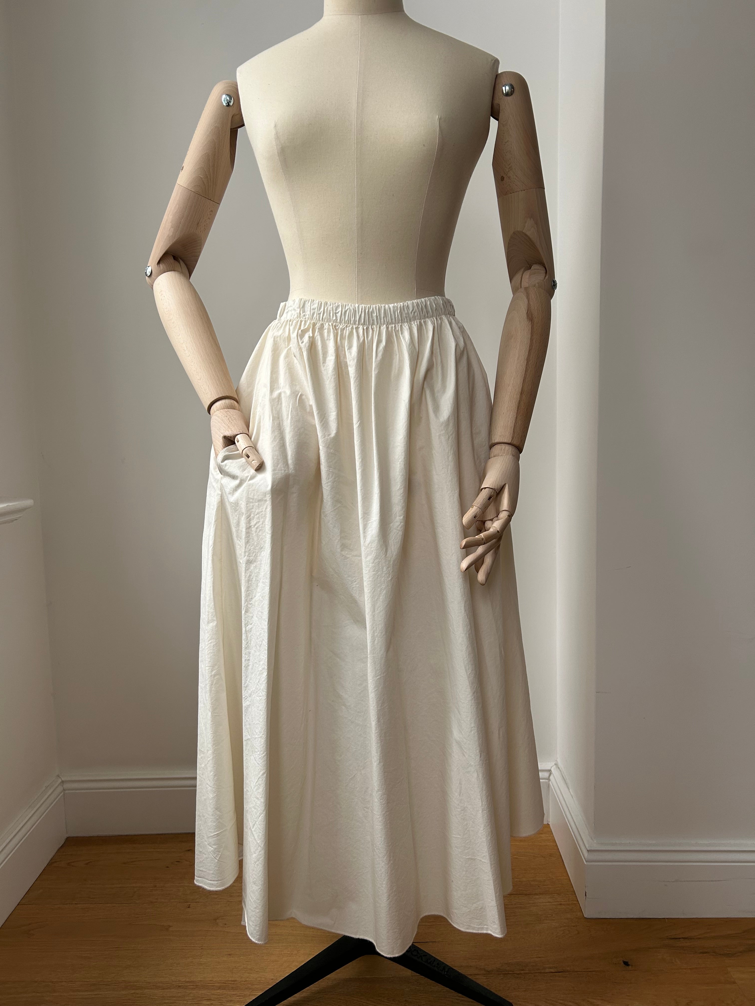 Baumwollrock mit Taschen - creme