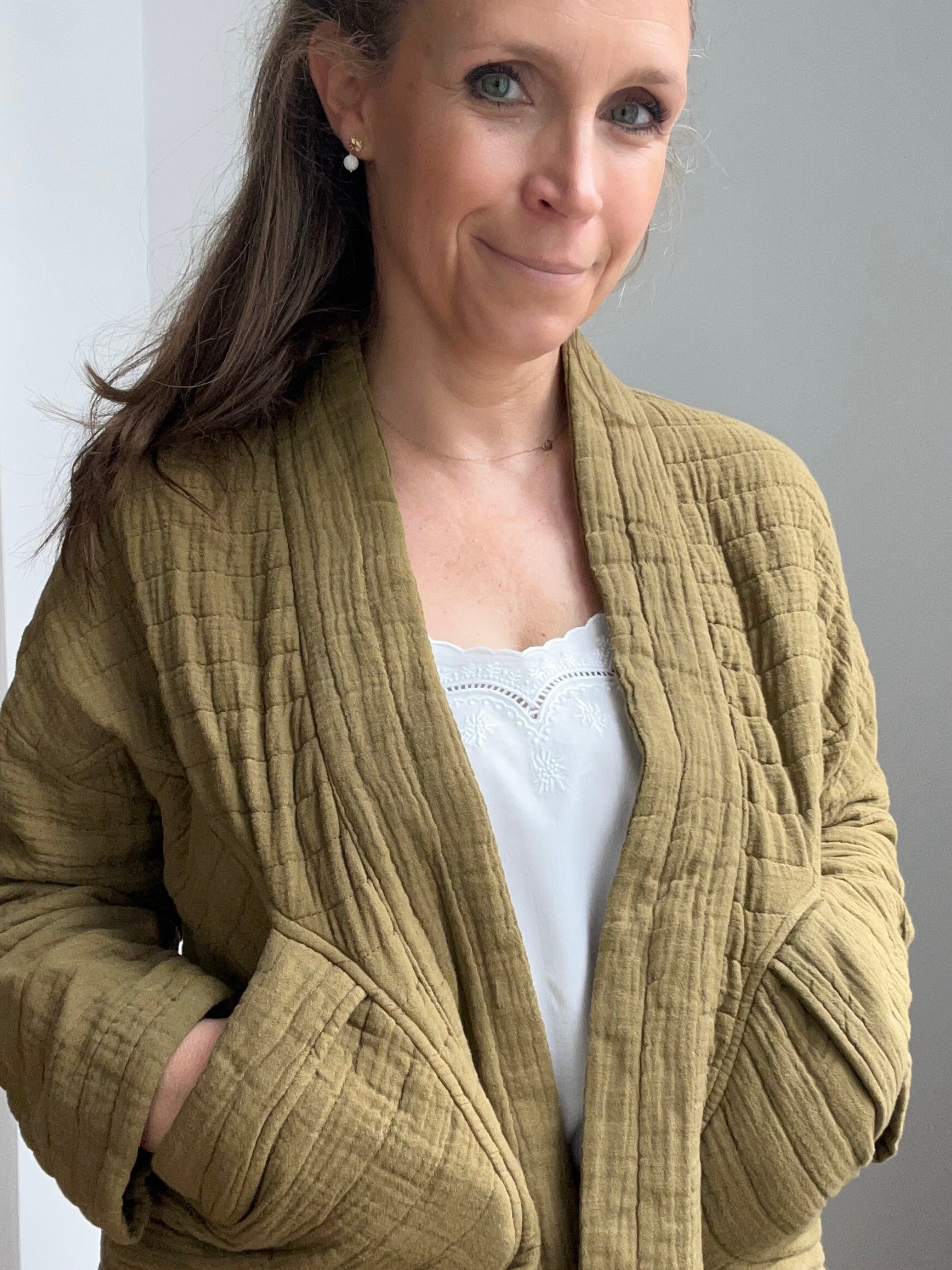 Kimono-Jacke - ocker