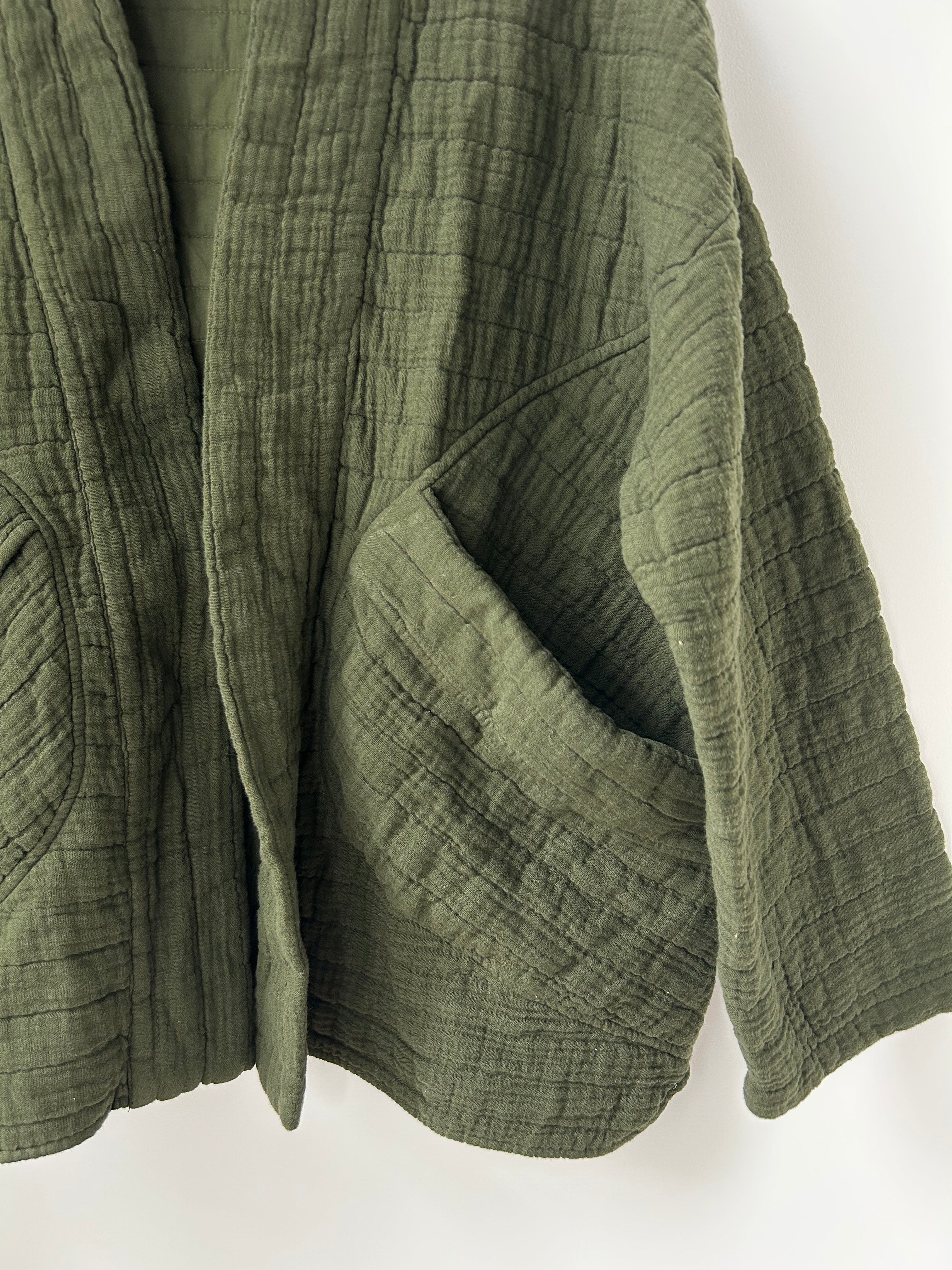 Kimono-Jacke - dunkelgrün