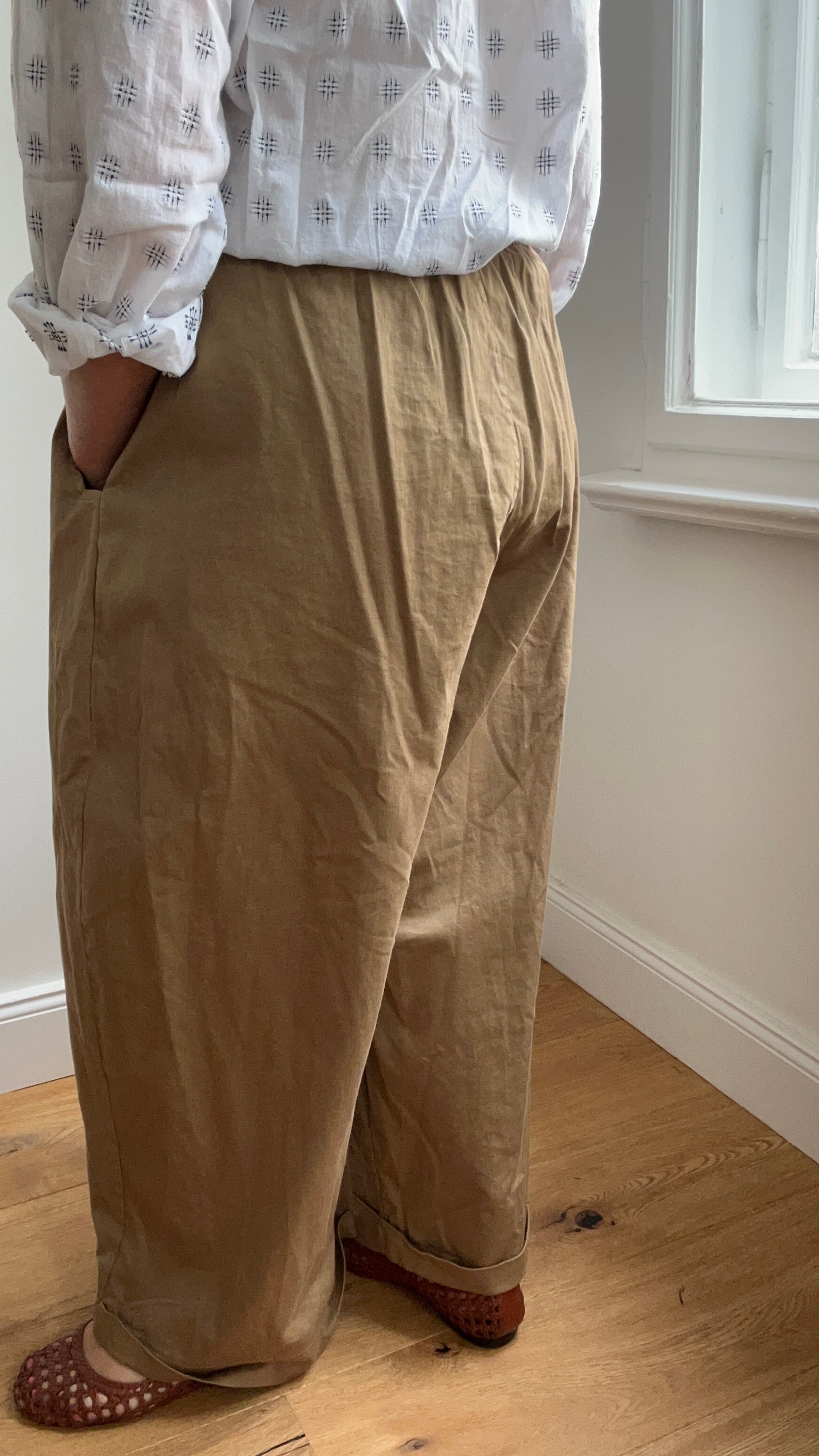 Warme Culotte Palazzo-Hose - camel