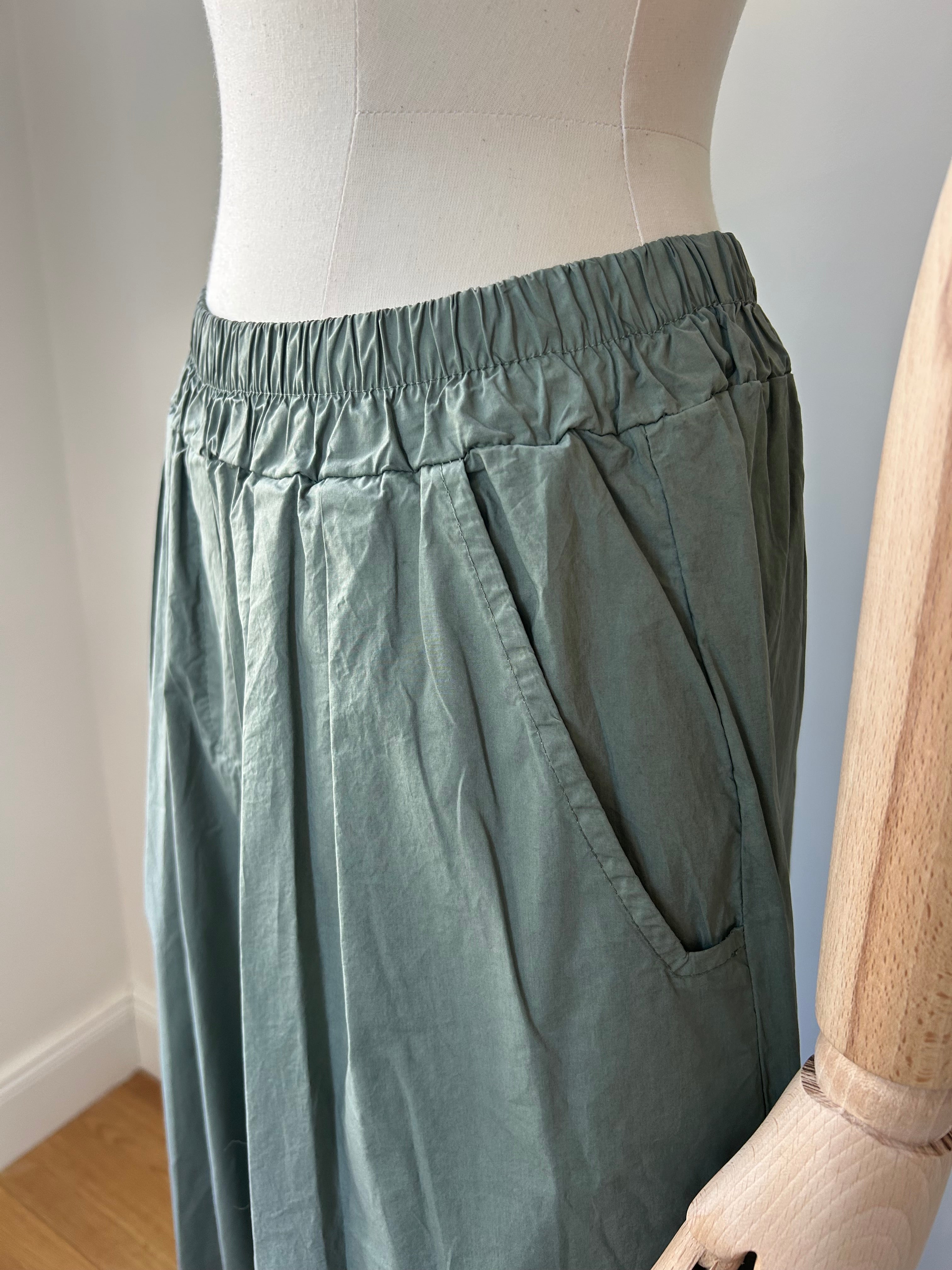Leichte Culotte Palazzo-Hose - khaki