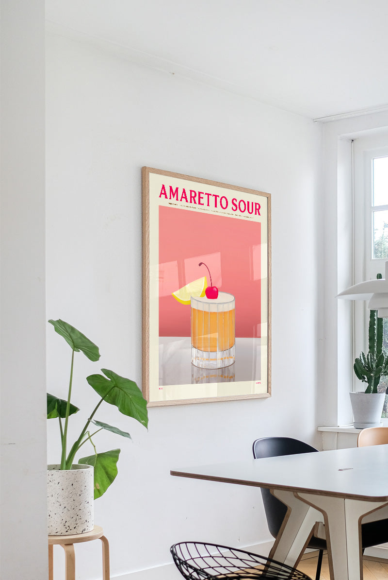 Amaretto Sour Kunstdruck im Wohnraum – warmer Farbakzent