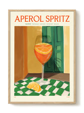 Frontalansicht des farbenfrohen Aperol Spritz Posters als hochwertiger Kunstdruck