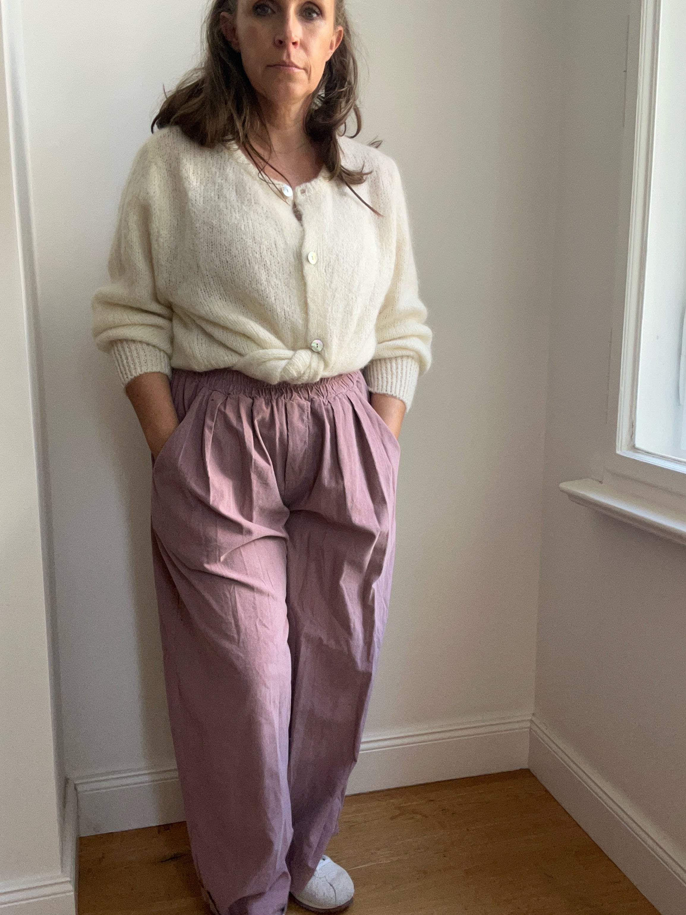 Warme Culotte Palazzo-Hose - Babycord Altrosa