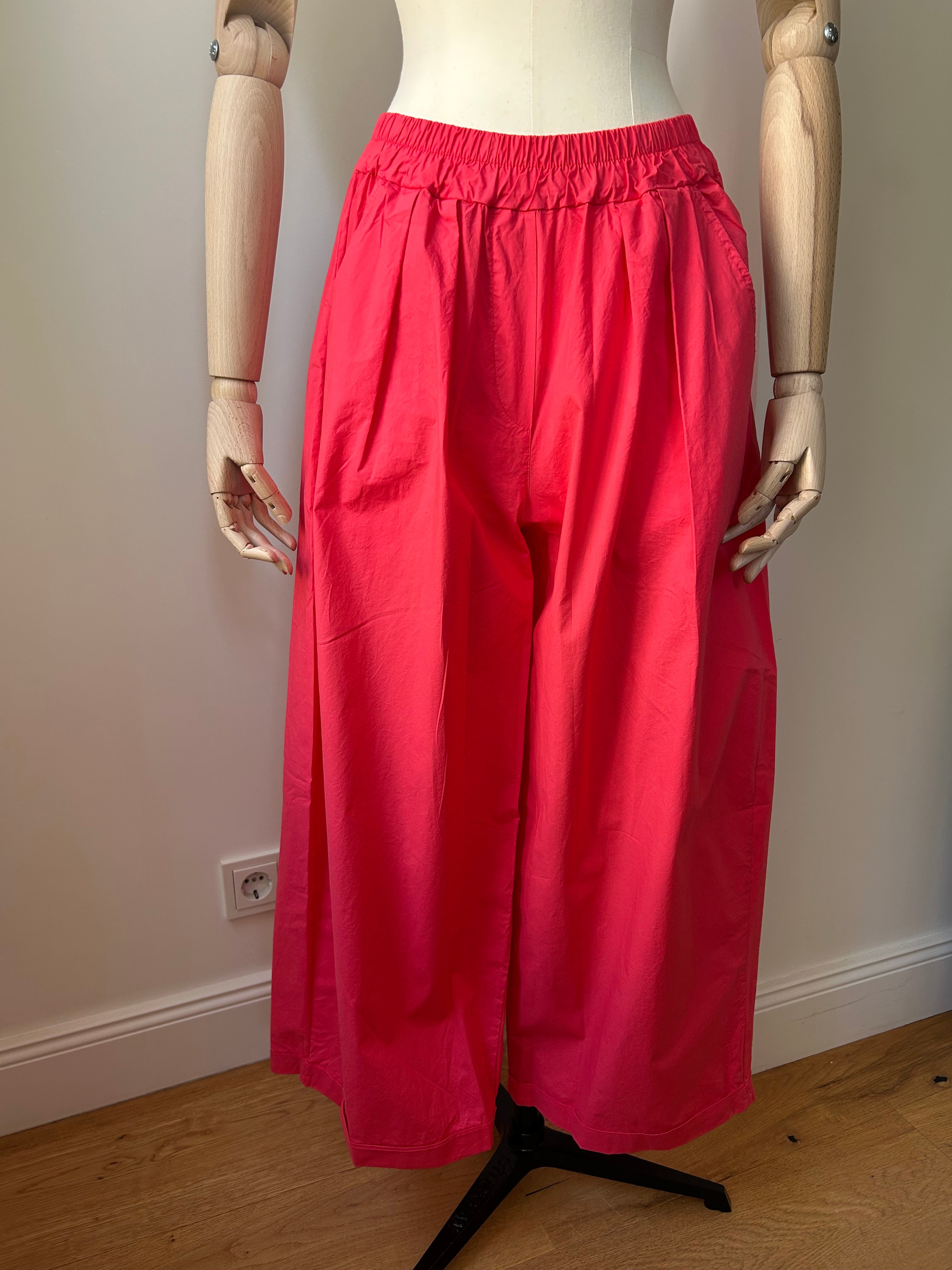 Leichte Culotte Palazzo-Hose - hot pink