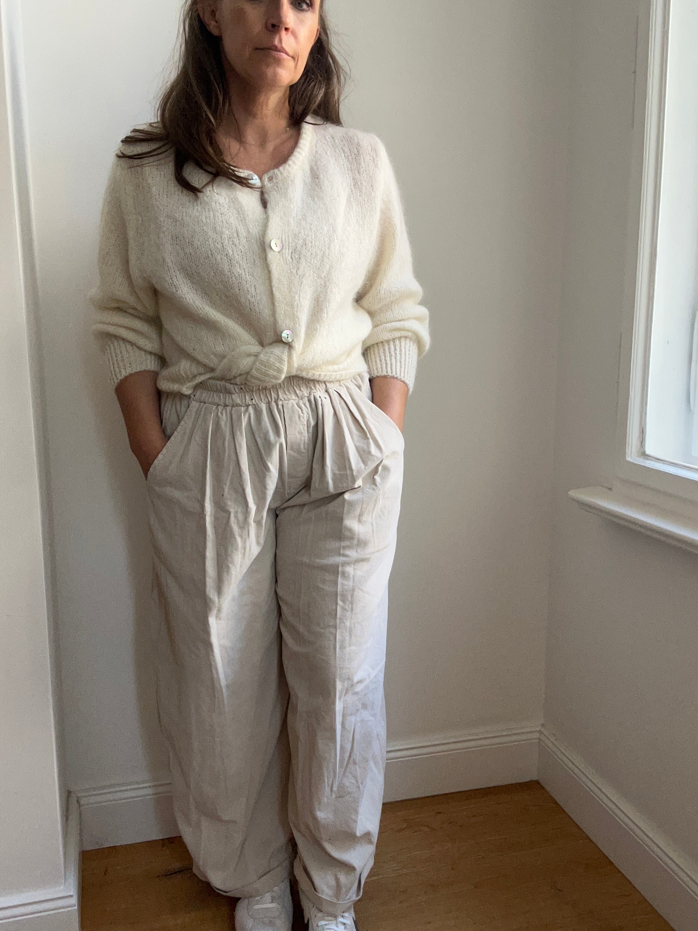 Warme Culotte Palazzo-Hose - Babycord Creme