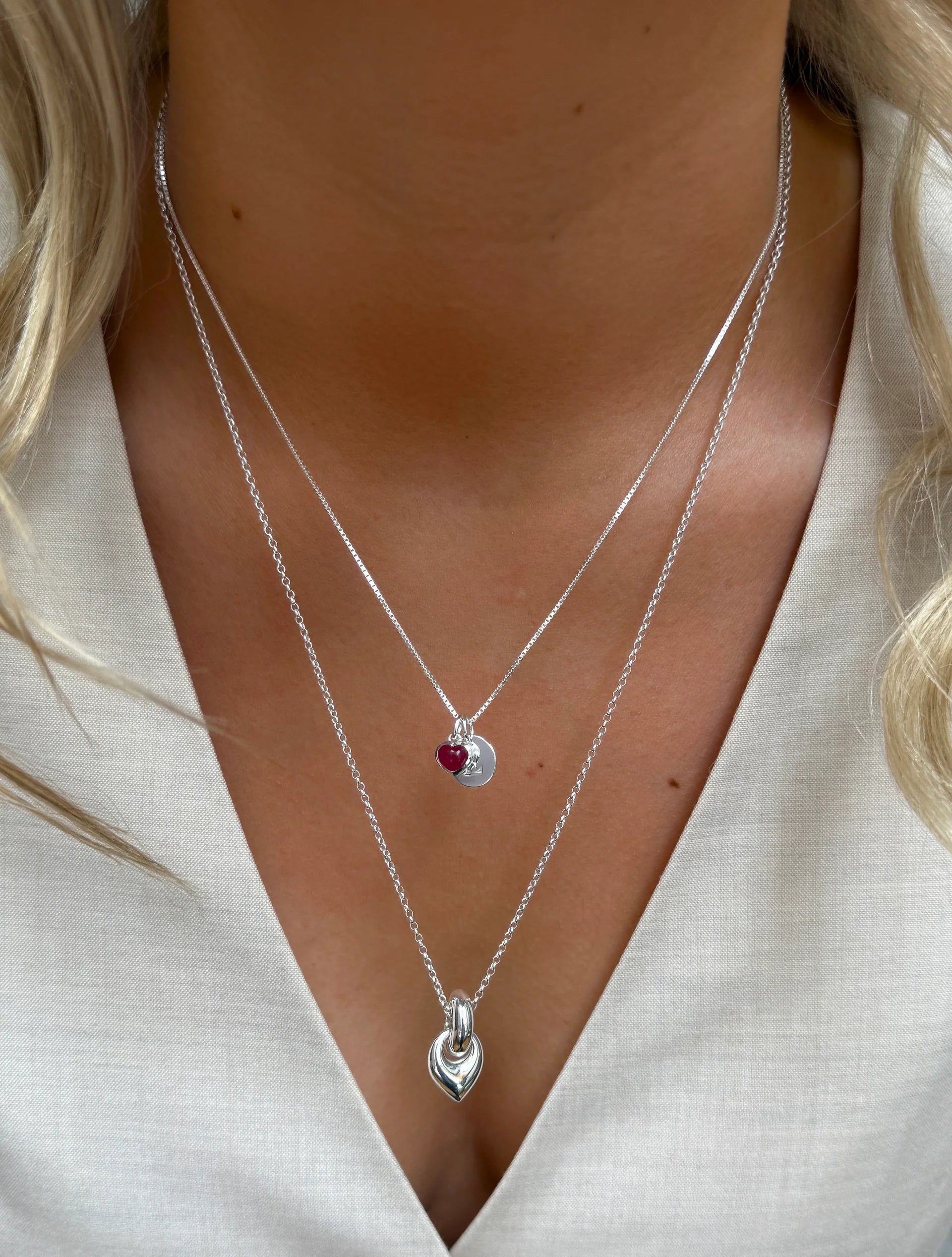 Halskette Short Box Chain - Silber