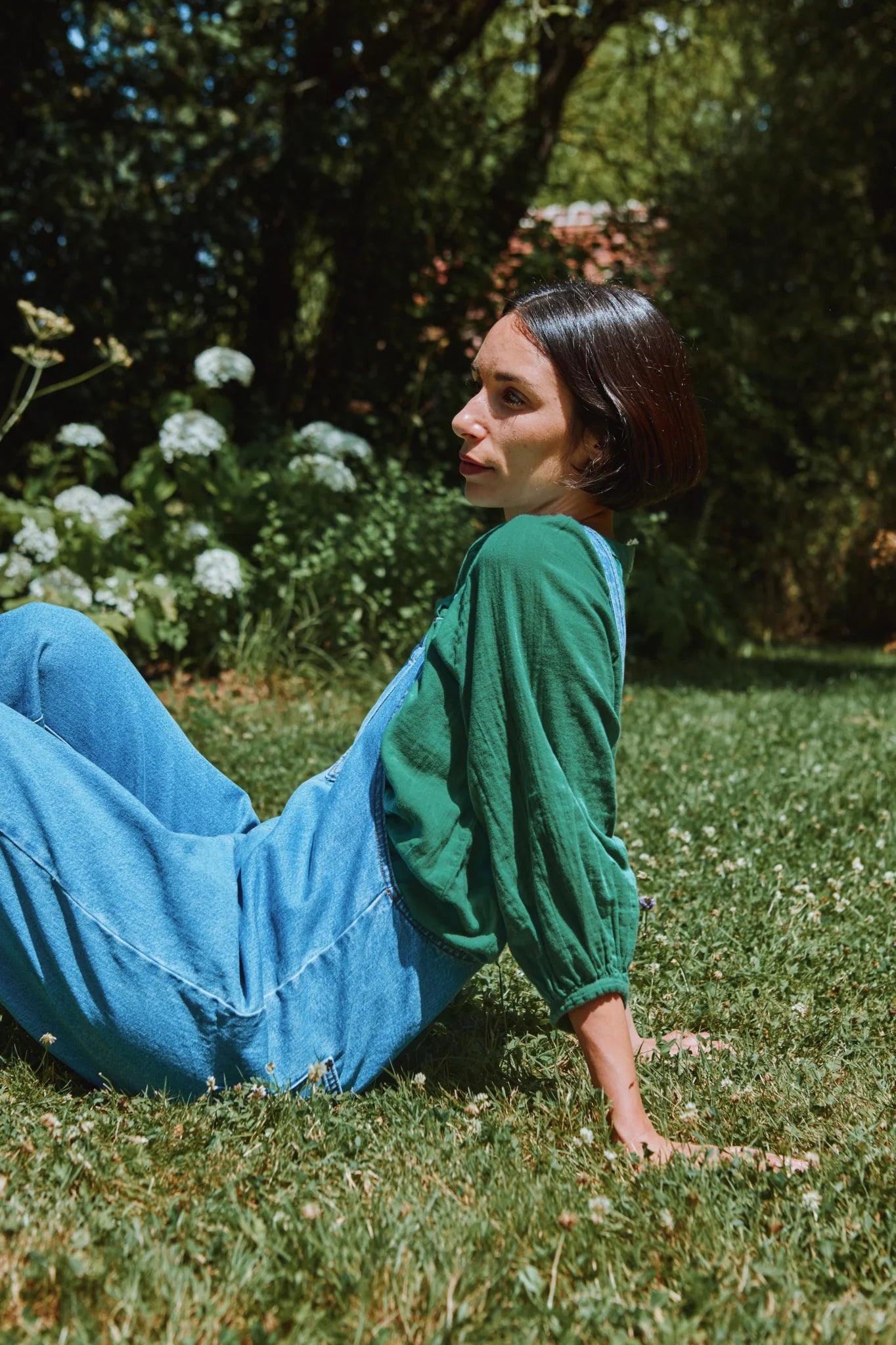 Bluse Onagre - Tiefes Grasgrün