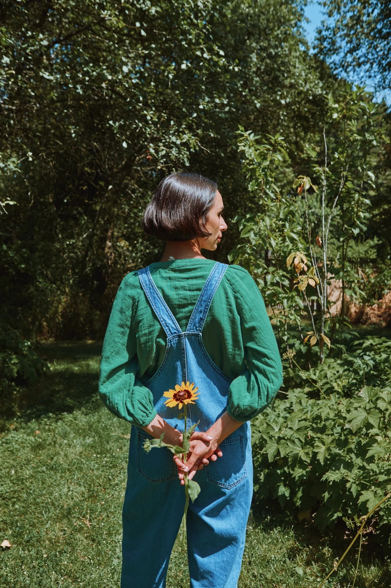 Bluse Onagre - Tiefes Grasgrün
