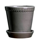 Blumentopf mit Untersetzer  - Helena  pearl grey
