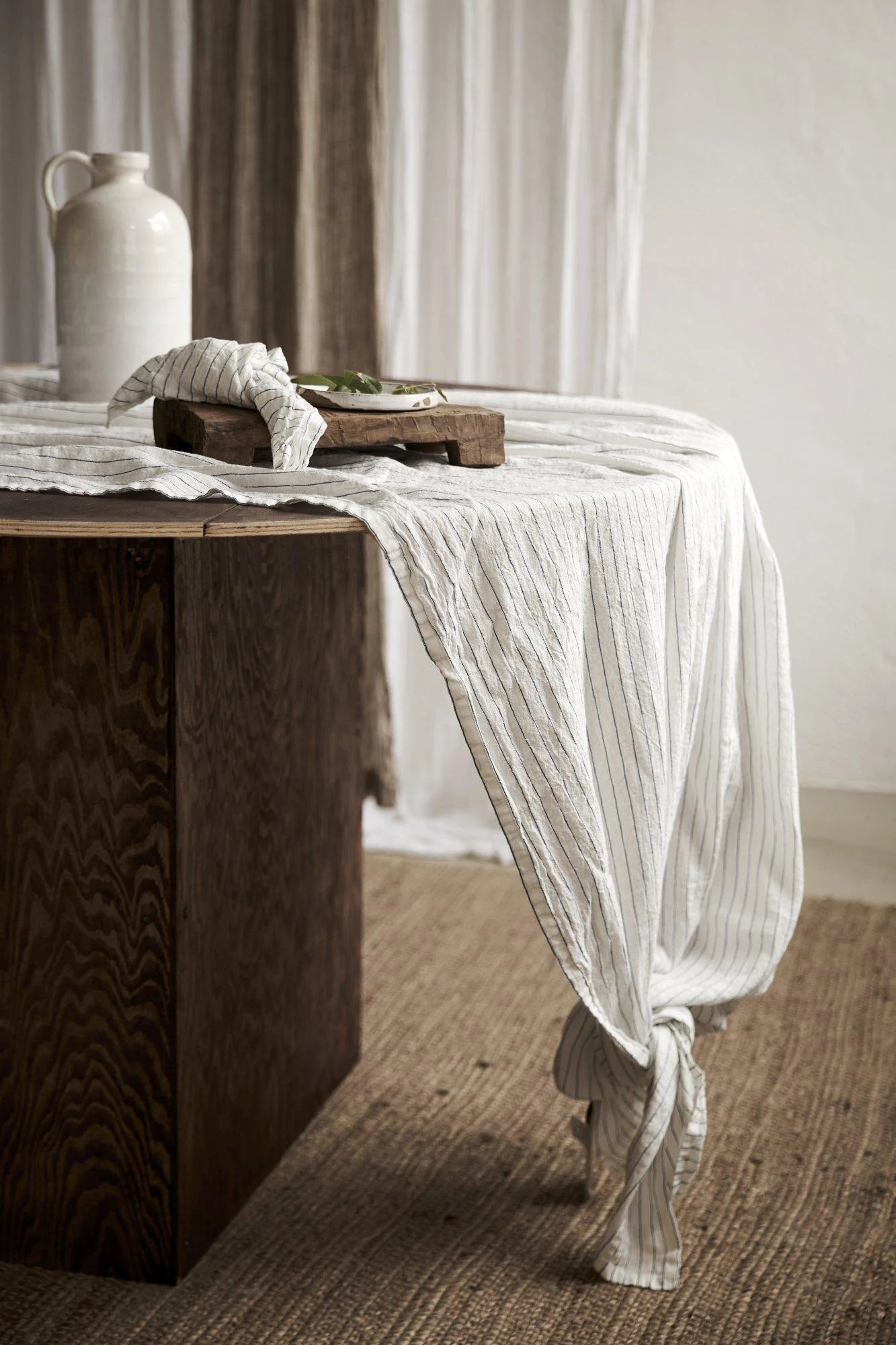 Tischdecke Skärgård - weiß/blau gestreift