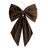 Weihnachts-Schleife / Christmas Bow - braun gestreift - XL (40x60 cm)