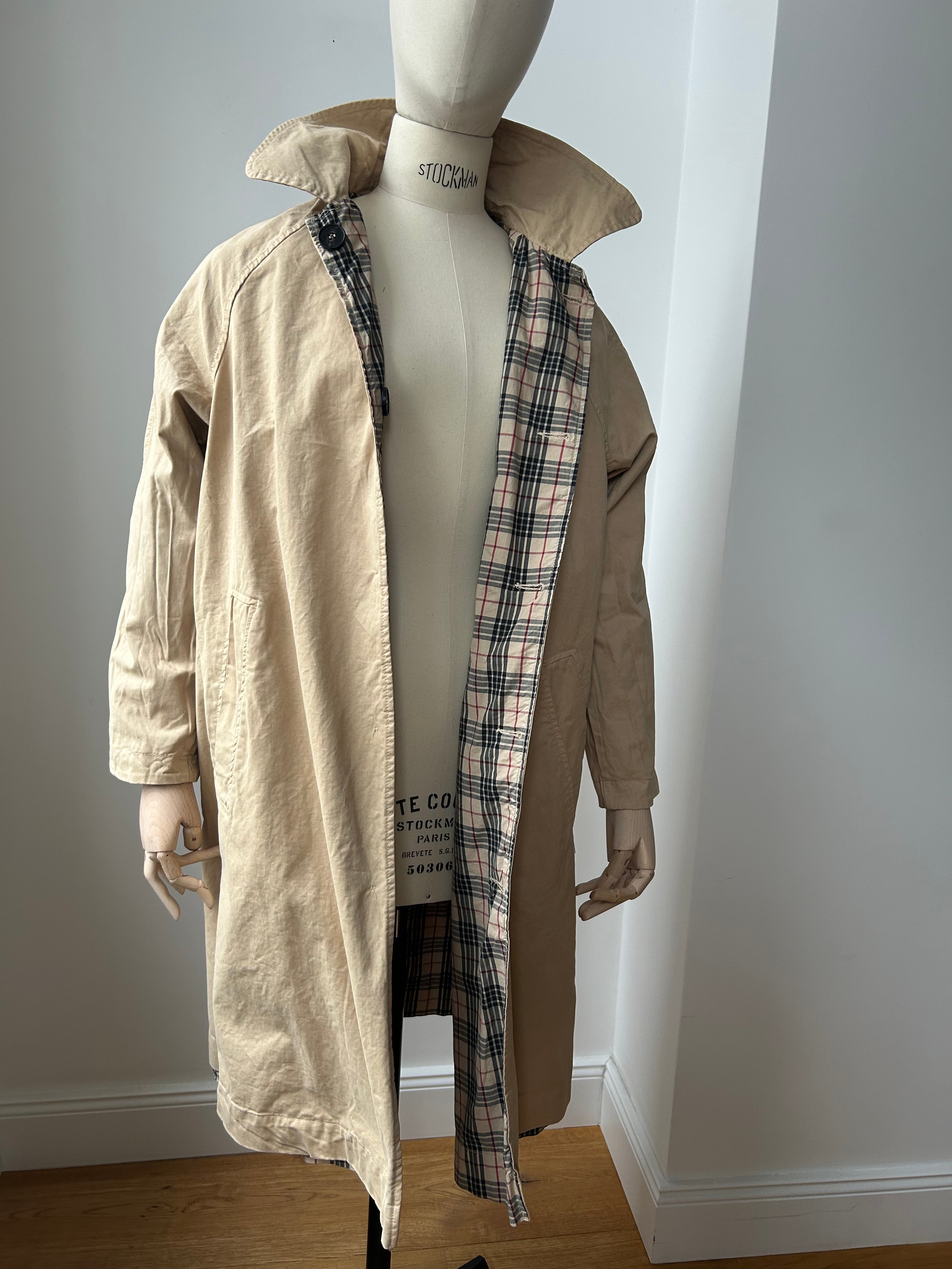 Wendemantel mit Karomuster - beige