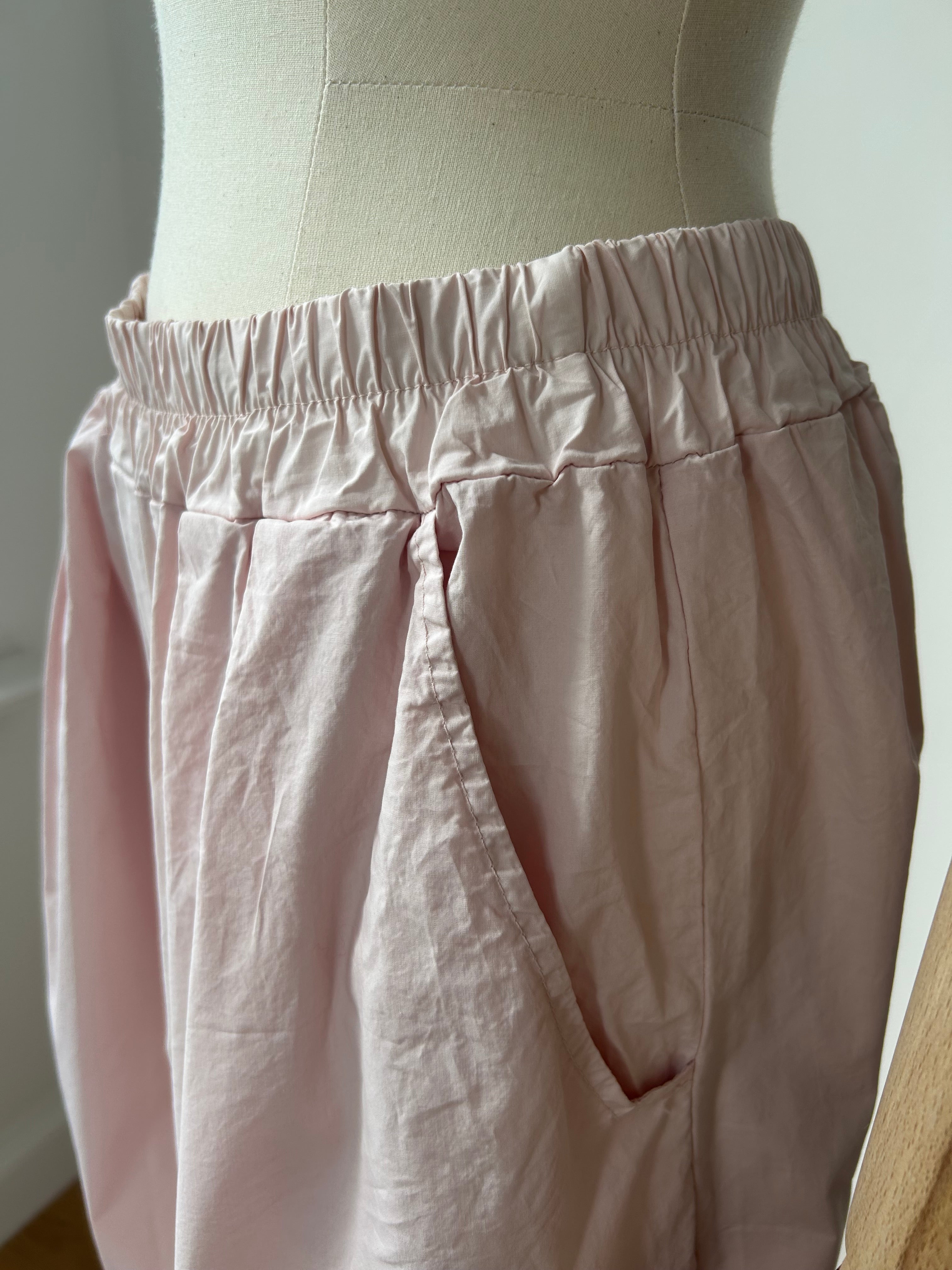 Leichte Culotte Palazzo-Hose - rosa