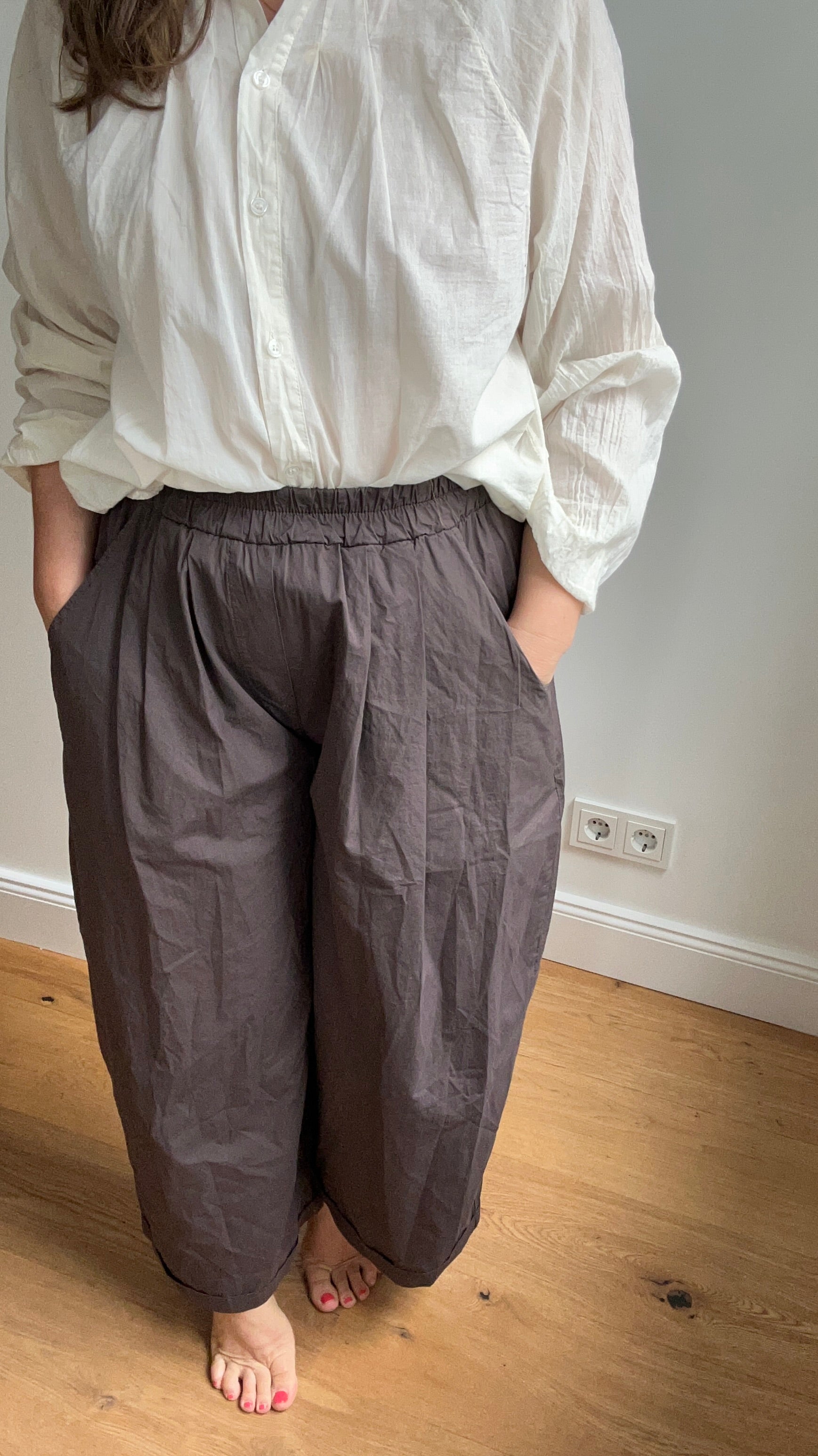 Culotte Palazzo-Hose - dunkelbraun