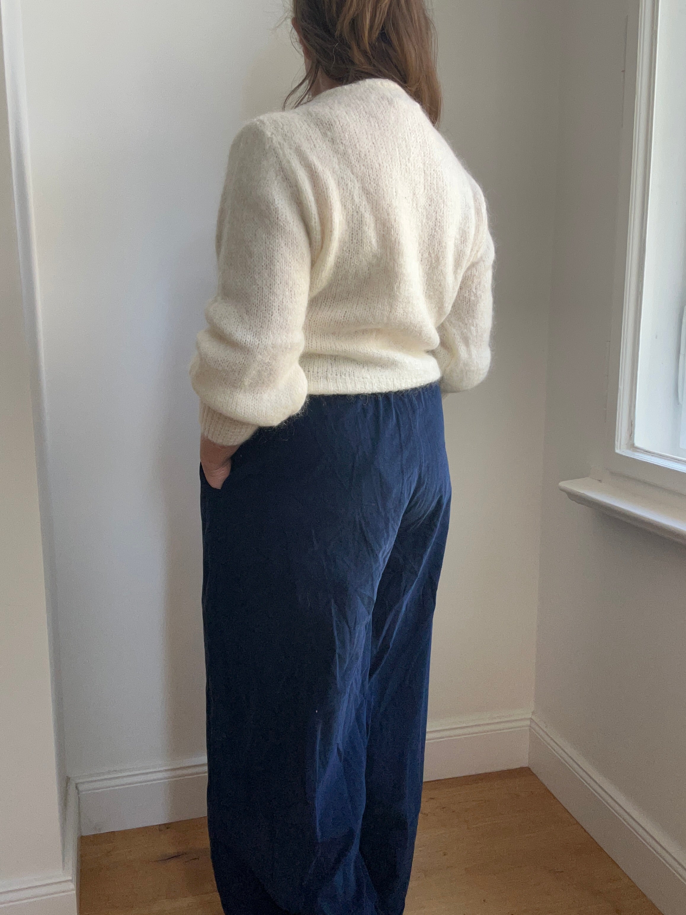 Warme Culotte Palazzo-Hose - Babycord Navy