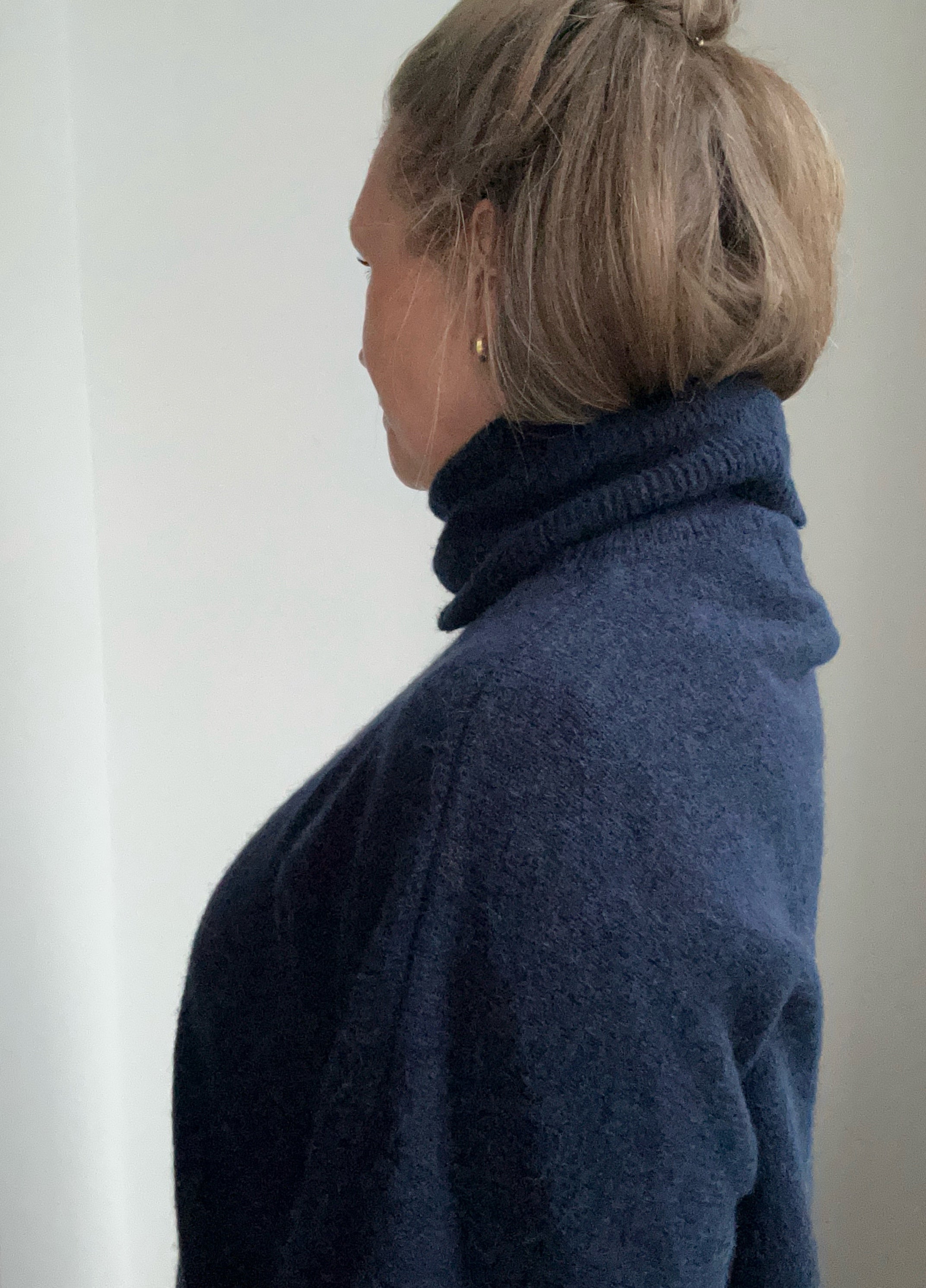 Rollkragen Pullover dunkelblau