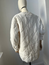 Gesteppte Jacke mit Struktur - weiss