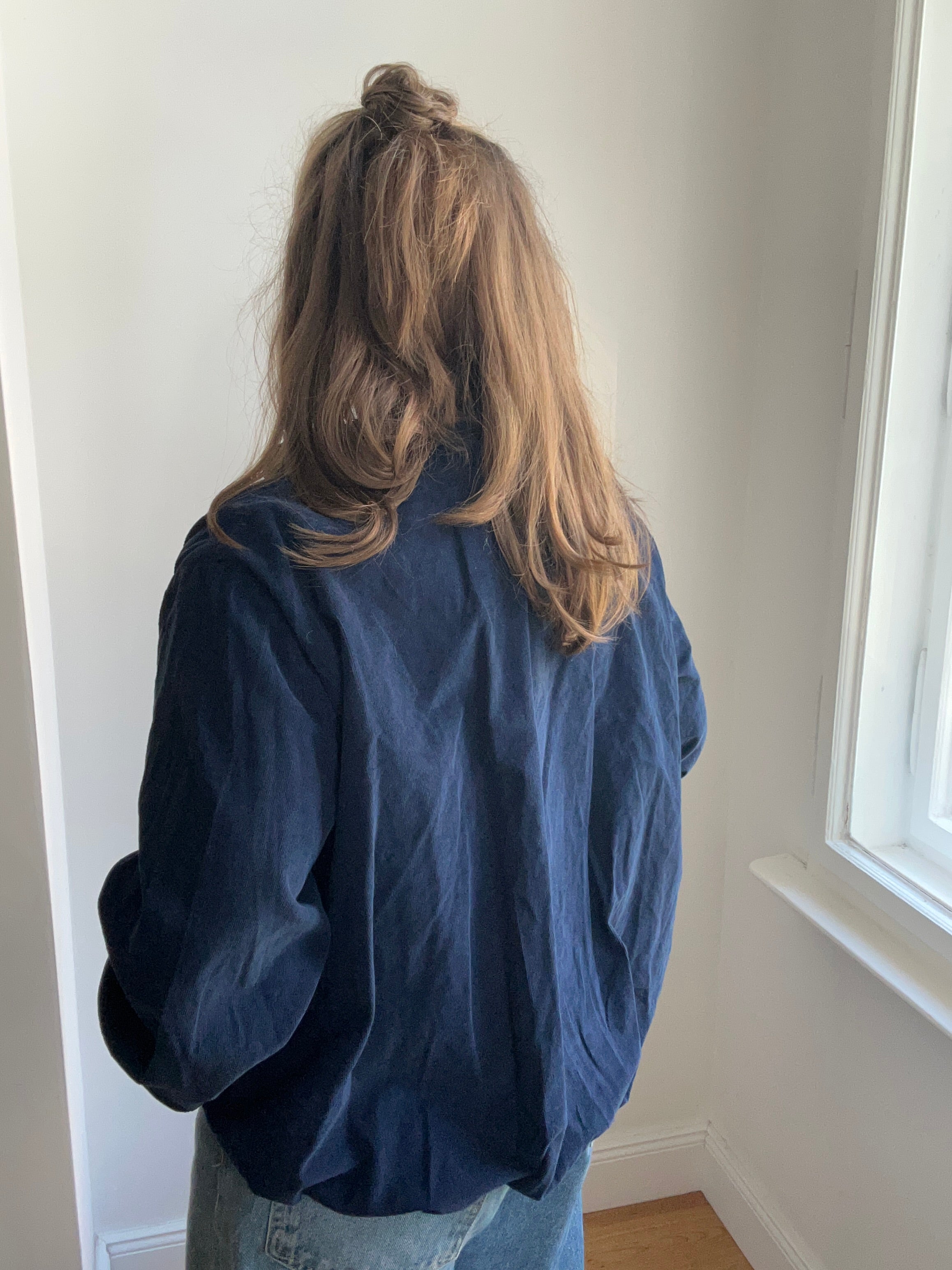 Bluse aus Babycord - Navy