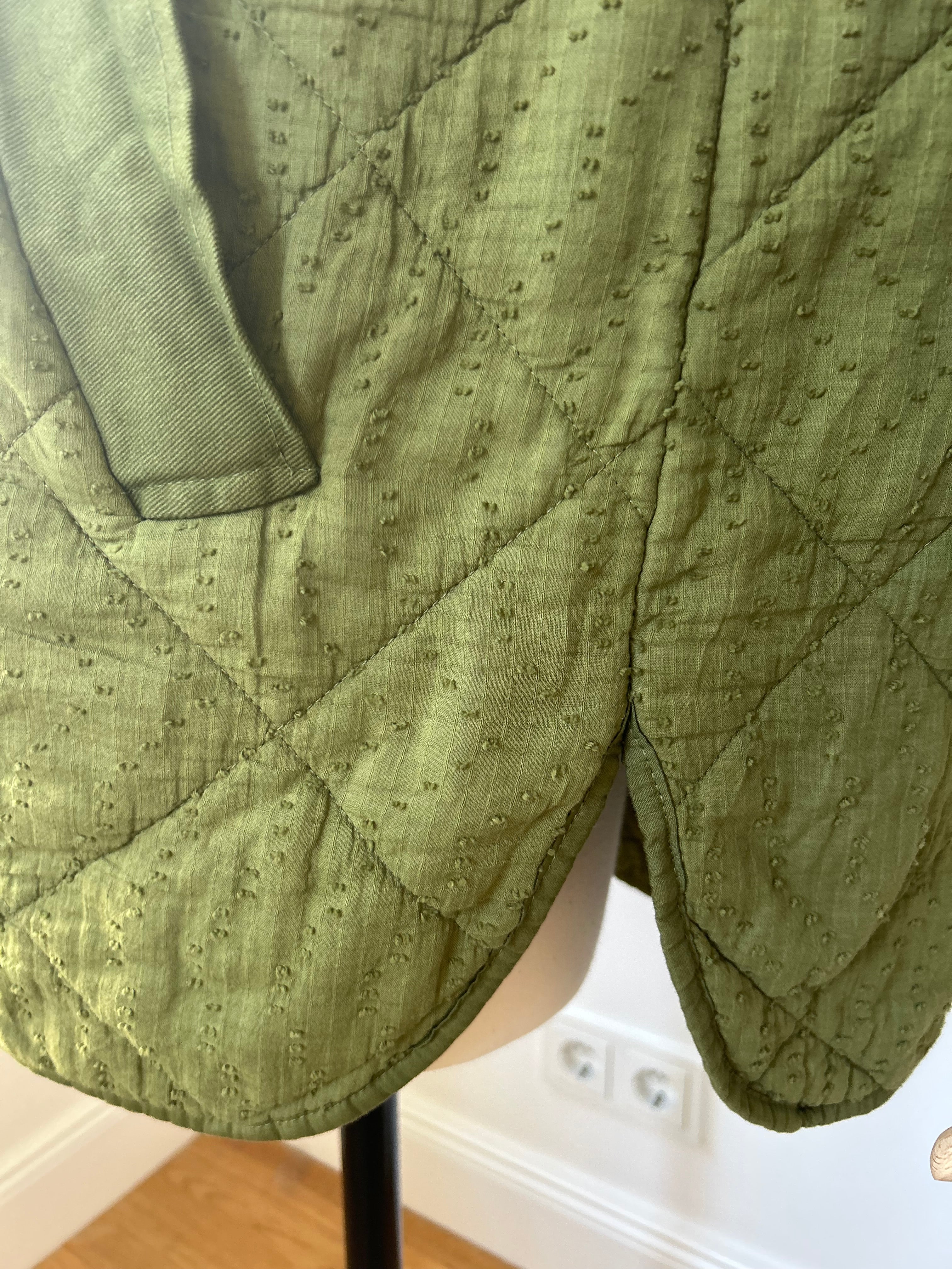 Gesteppte Jacke mit Struktur - grün