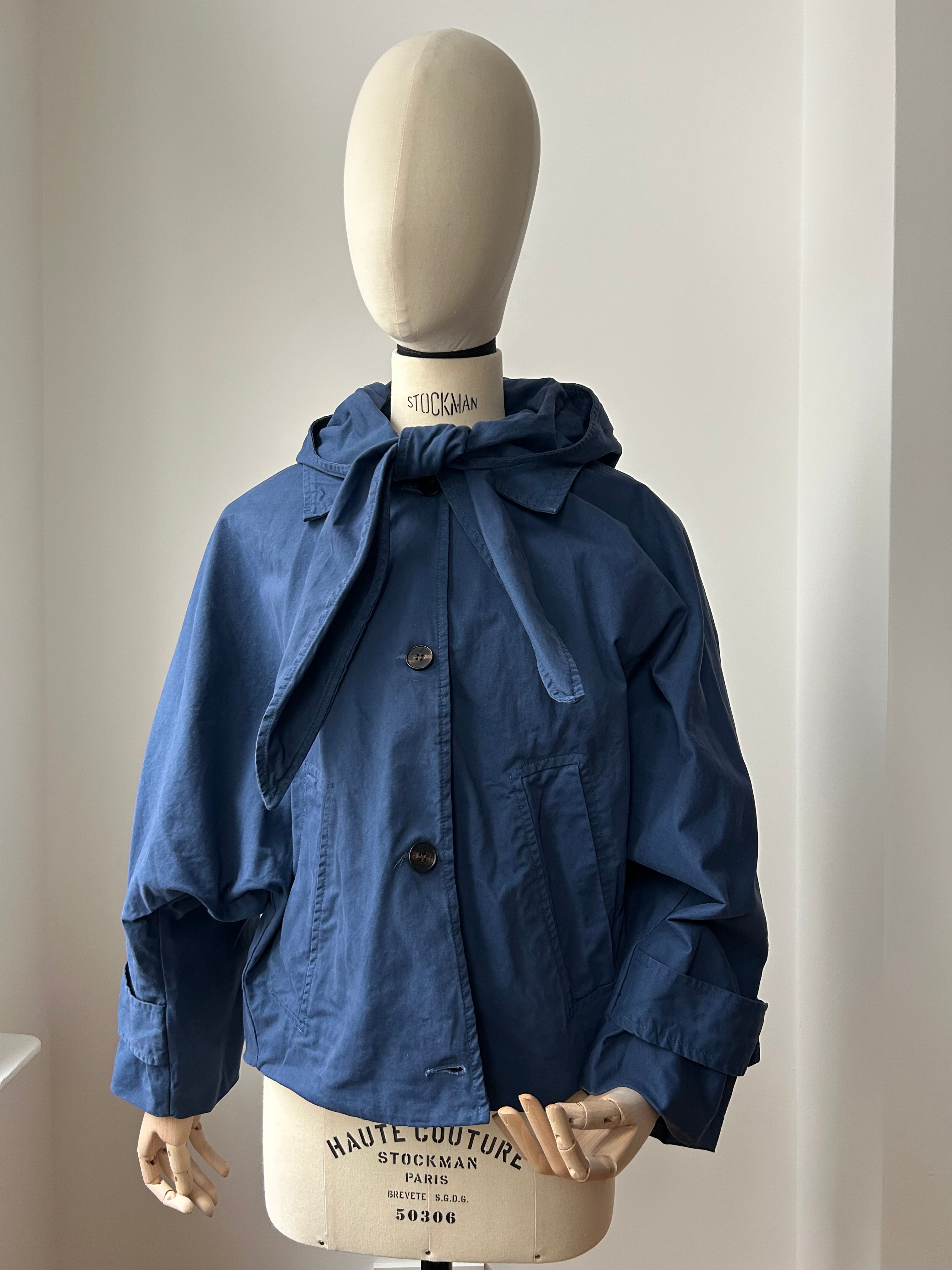 Jacke mit Kapuzenschal zum Knoten - navy