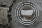 Rustikale Schale - Weiß/Natur (Ø 12 cm)