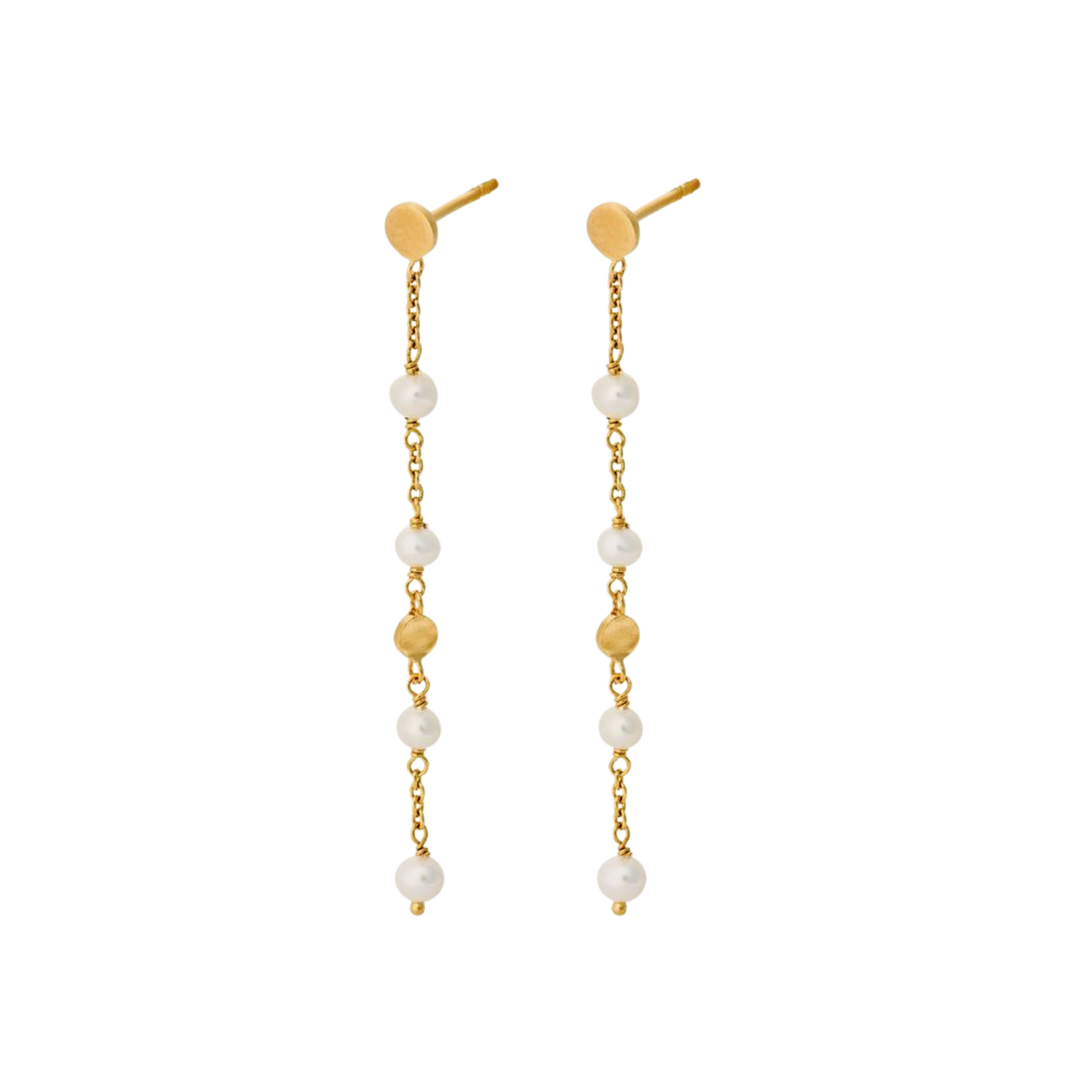 Ocean Pearl Earchains – gold