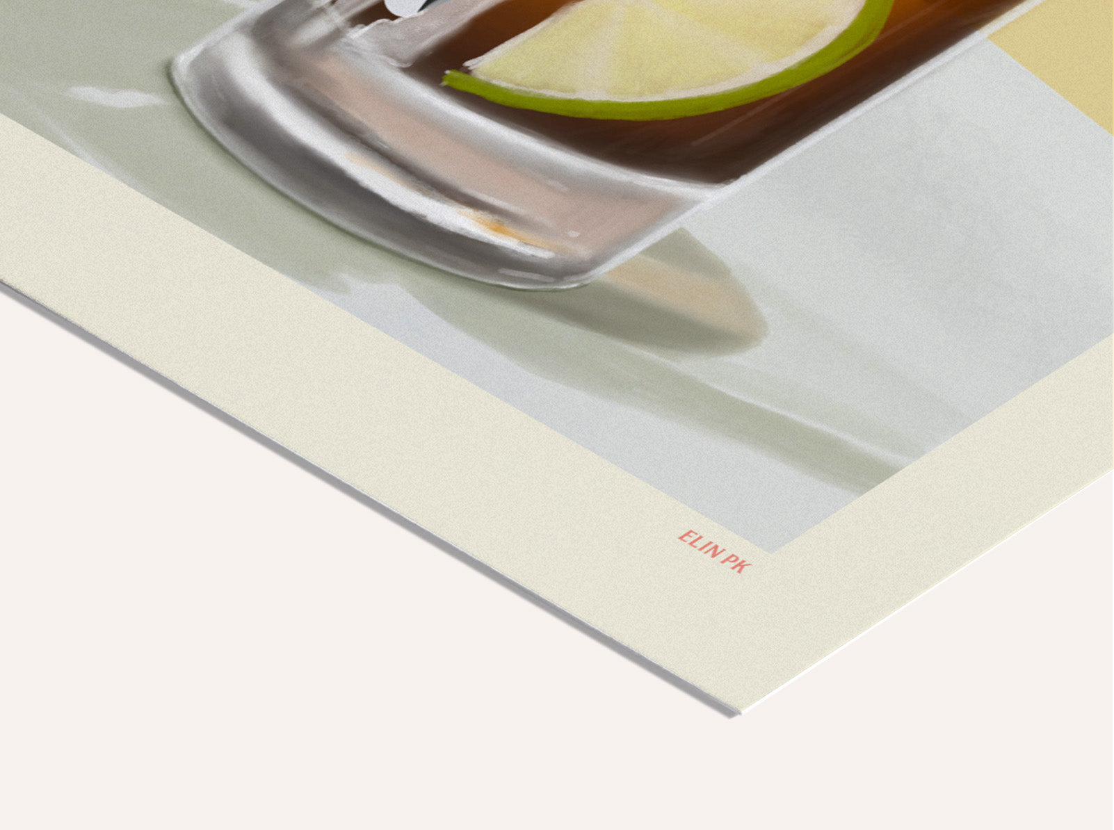 Nahaufnahme des Posters Long Island Iced Sea mit liebevoll gezeichneten Details