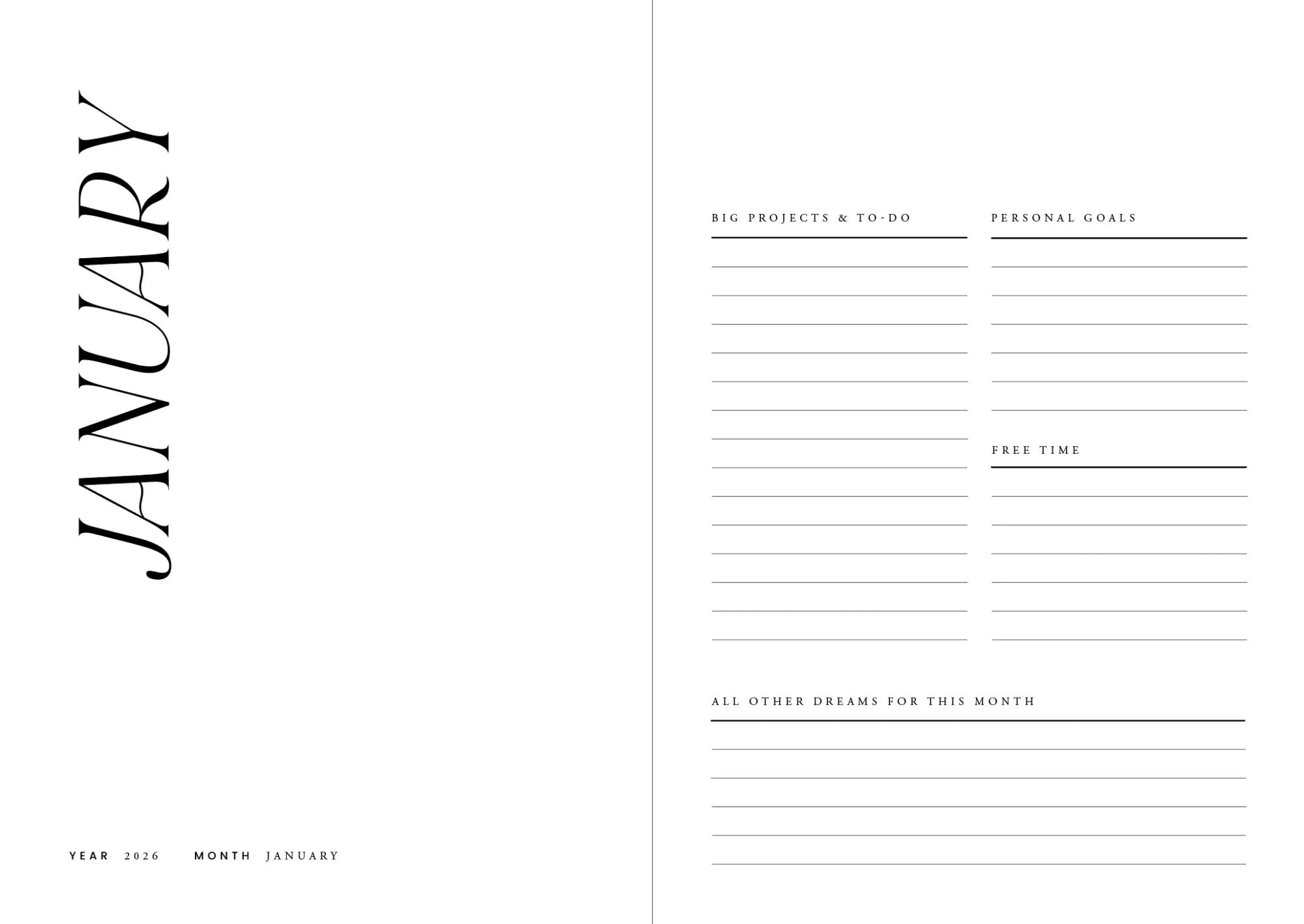 Cozy Planner 2026 – Night Sky – “Shoot for the moon darling"