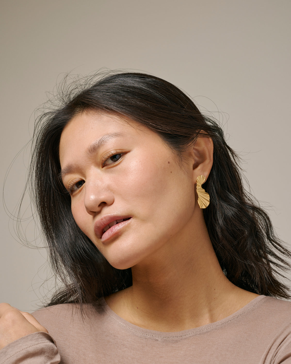 Ohrstecker Big Wave - gold