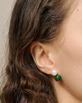 Ohrstecker Columba - gold/petrol/pearl