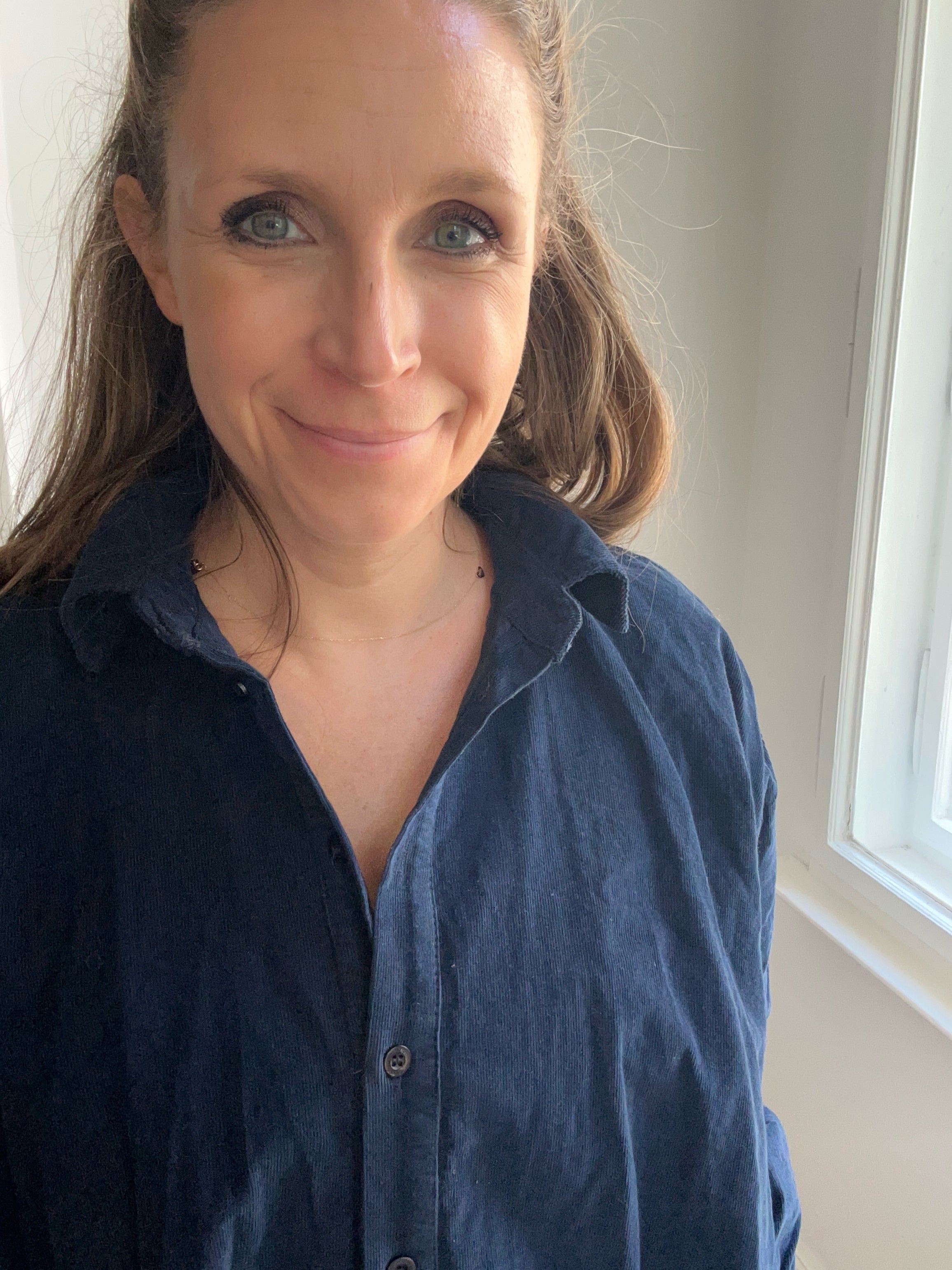 Bluse aus Babycord - Navy