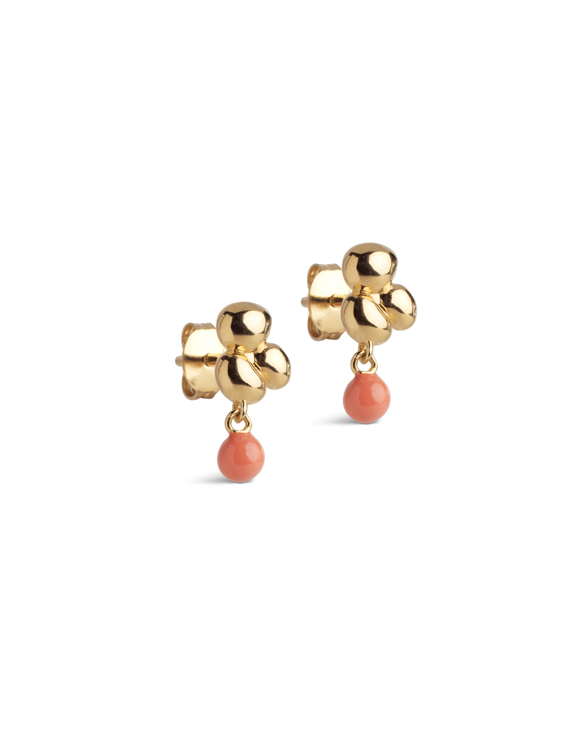 Ohrringe Nara Ball – Gold/Light Coral